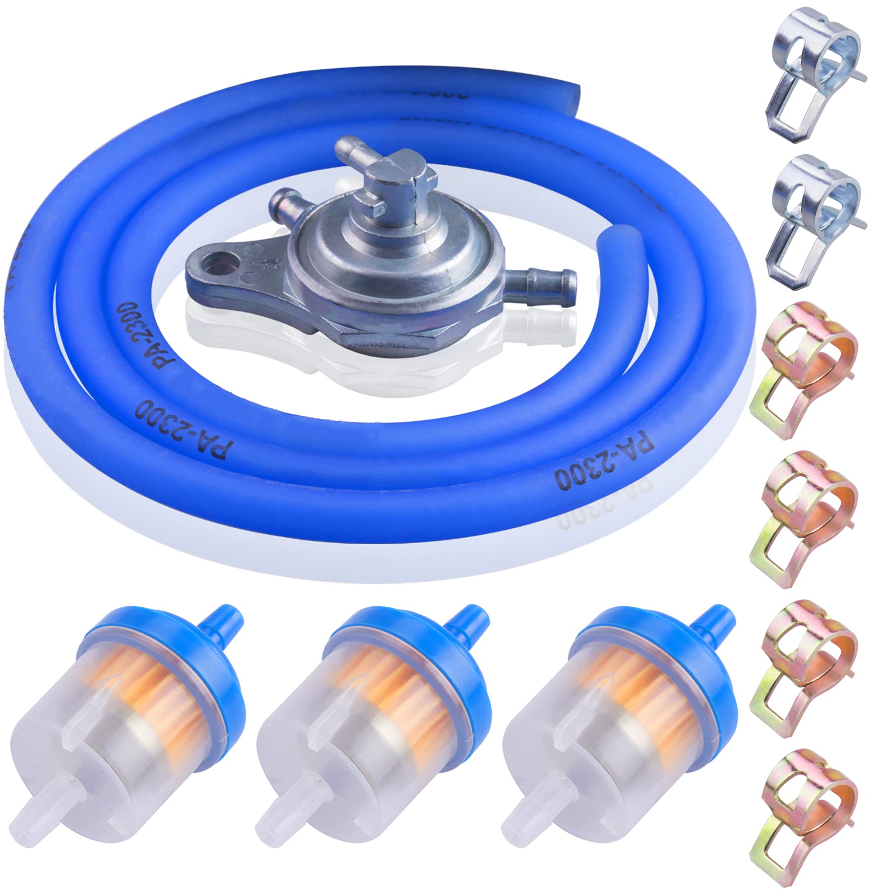Oraevy Gas Fuel Filter Hose Tube Line +Vacuum Fuel Pump Petcock For Gy6 50Cc 150Cc 139Qmb 157Qmj Roketa Sunl Taotao Chinese Scooter Atv Motorcycle Parts