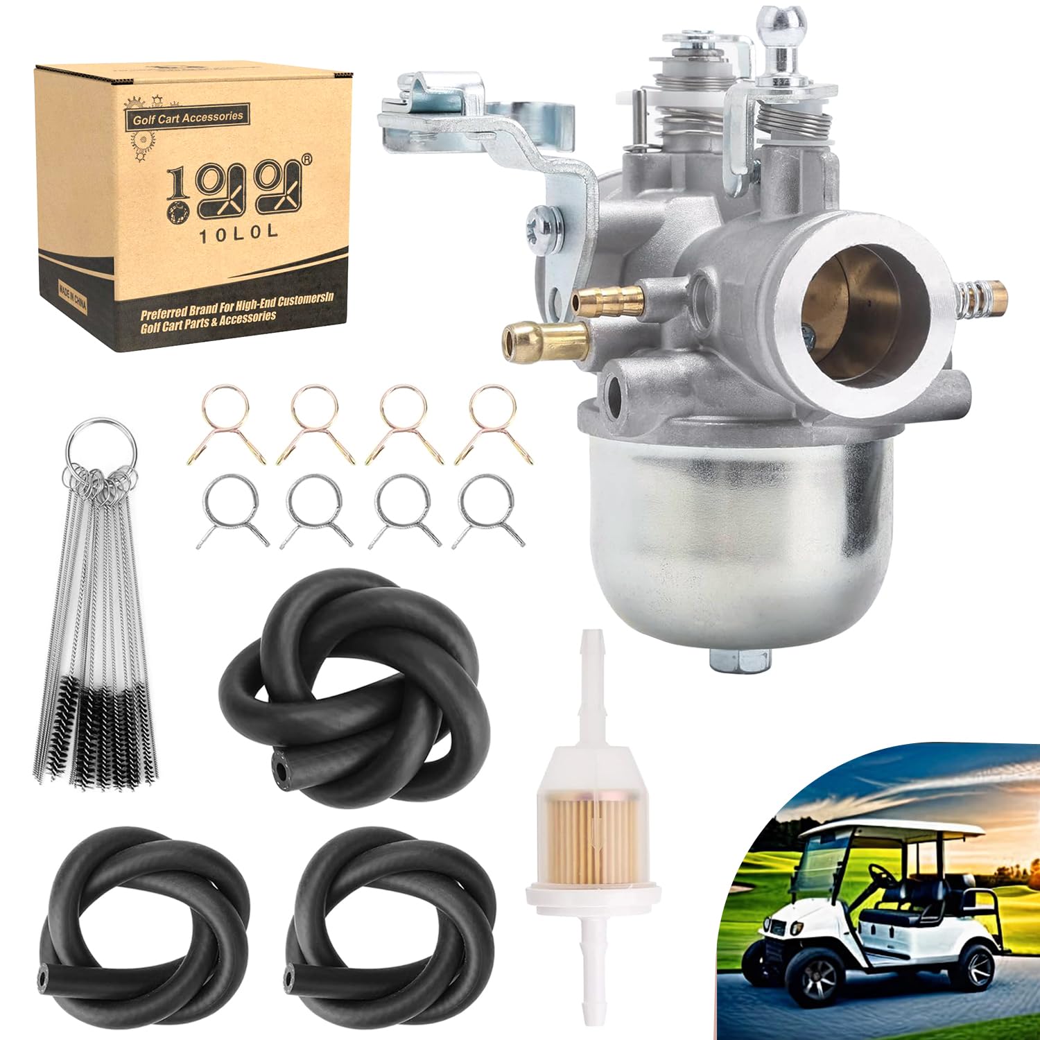 10L0L Golf Cart Carburetor For Yamaha G1 1983-1989 With 2 Cycle Engine J24-14101-01 J24-14101-00