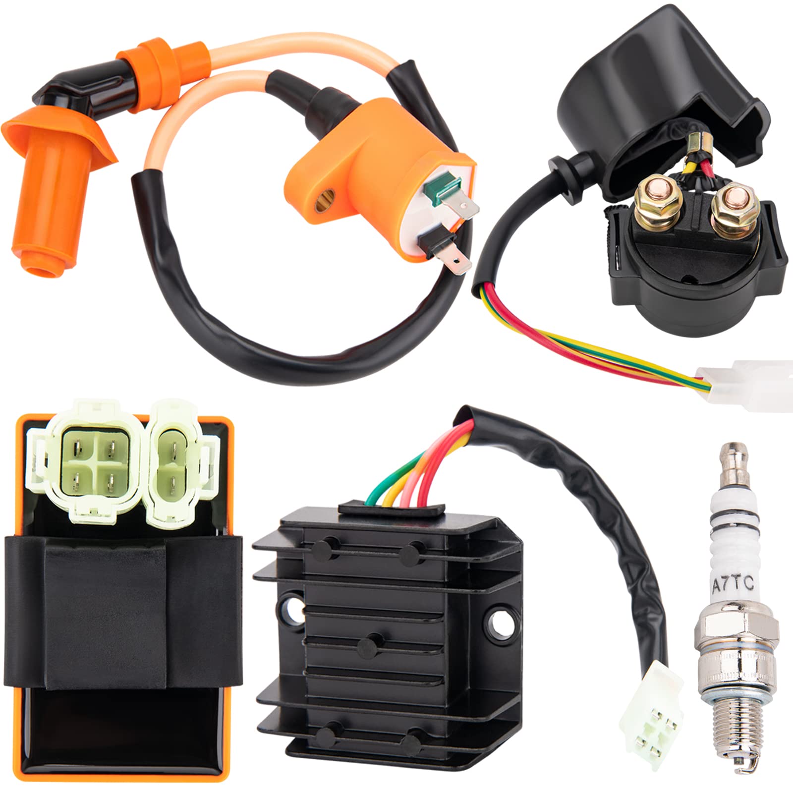 GDDGHS GY6 150cc Ignition Coil Kit for 50cc, 125cc, 150cc ATV, Go Kart, Scooter - High Performance CDI, Voltage Regulator &