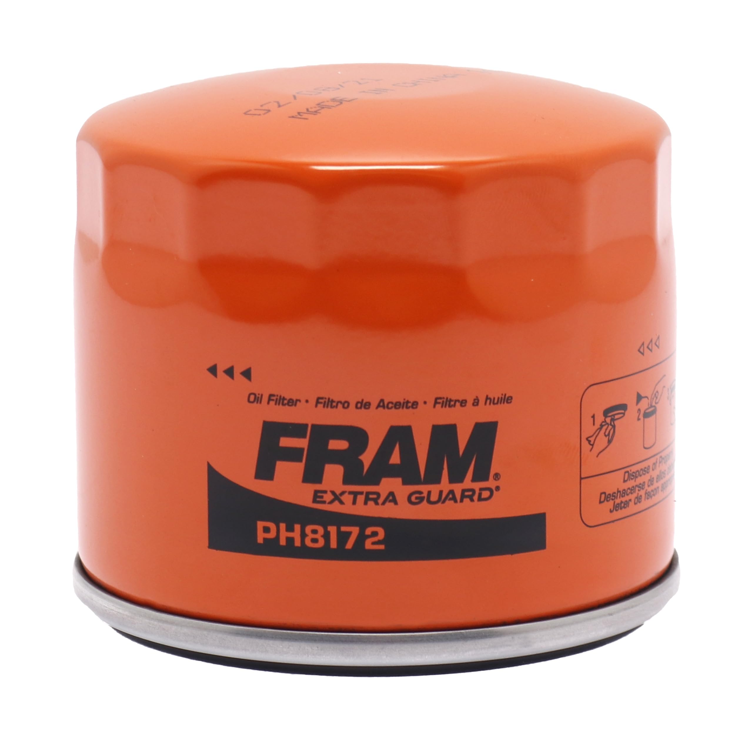 Fram Extra Guard Ph8172, 10K Mile Change Automotive Replacement Interval Spin-On Engine Oil Filter For Select Vehicle Models