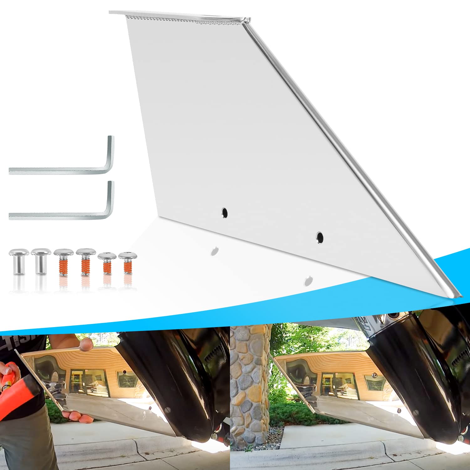 27051 Stainless Steel Skeg Guard Fix Damaged Skeg Fits For Mercury Mercruiser Bravo I & Iii 1990-Present, Not Compatible With Xr/Sport Models