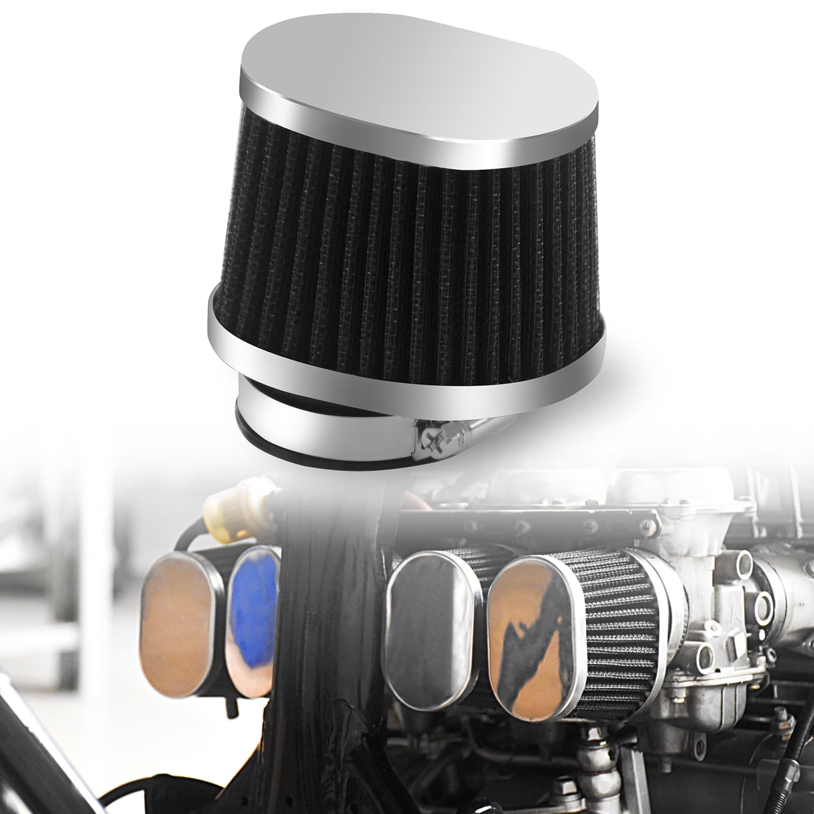 Dkmotork 52Mm 53Mm 54Mm Motorcycle Pod Air Filter For Honda Cb750 900 1000 1100 Vt750C Yamaha Xs650 850 1100 Xjr1200 Kawasaki Ninja500 Kz750