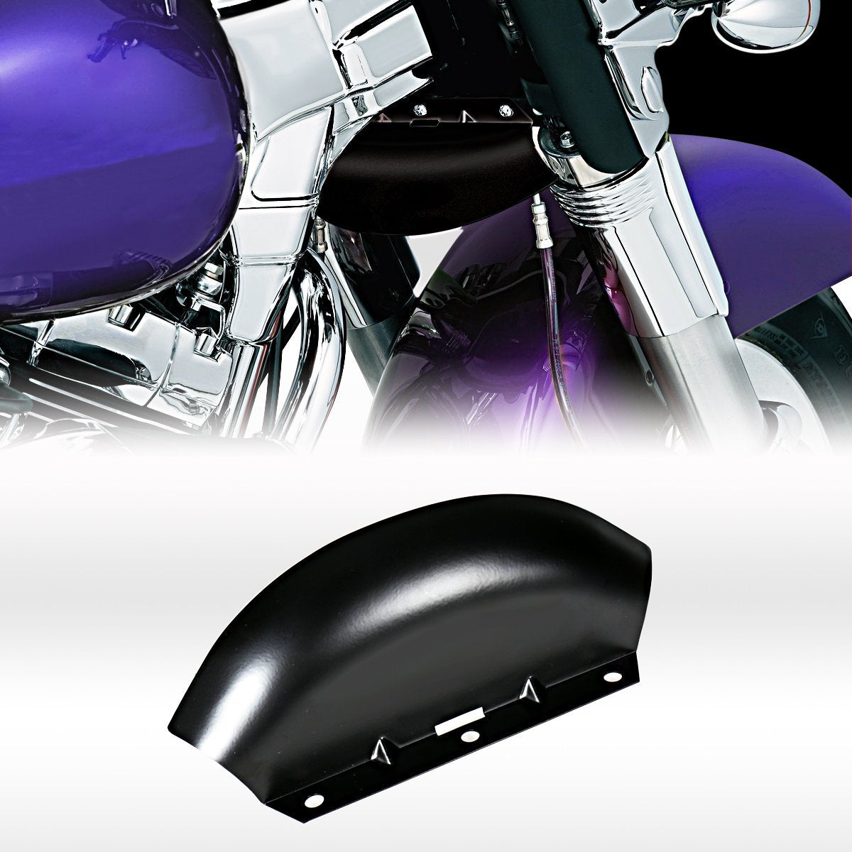 Black Lower Triple Tree Wind Deflector For Harley 1980-2013 Touring Street Glide Road King Models