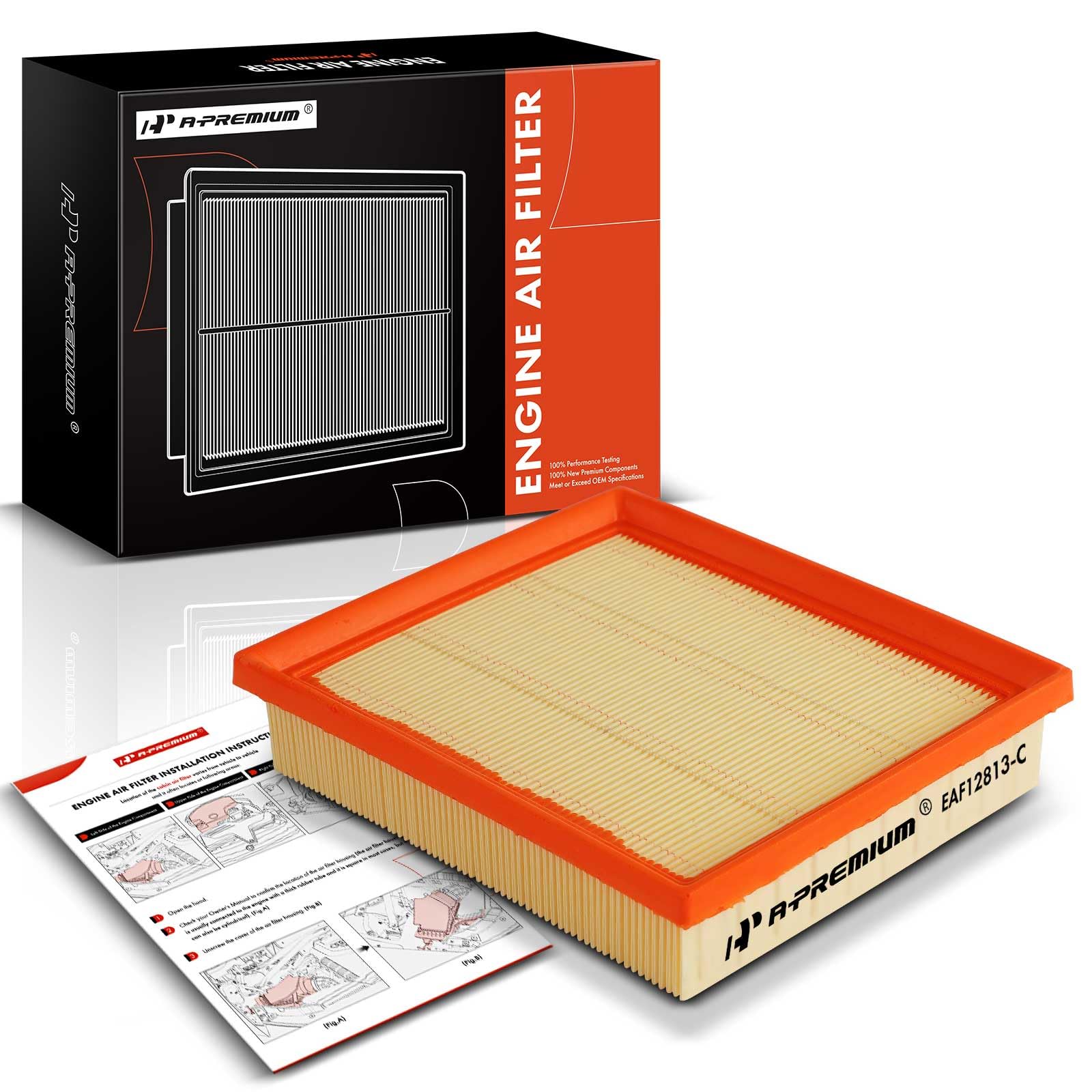 A-Premium Front Engine Air Filter Compatible With Ford Escape 2020-2023, Maverick 2022-2023 & Lincoln Corsair 2021-2023, 2.5L, Replace# Lx6Z9601A, Xa11877
