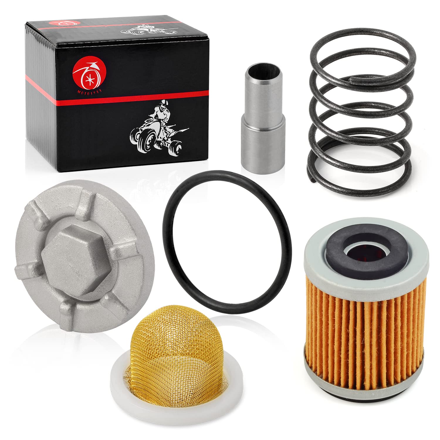 Oil Drain Plug & Oil Filter + Oil Strainer + Spring For Yamaha Raptor 350 Warrior 350 Big Bear 350 400 Wolverine 350 Moto 4 Yfm350Er