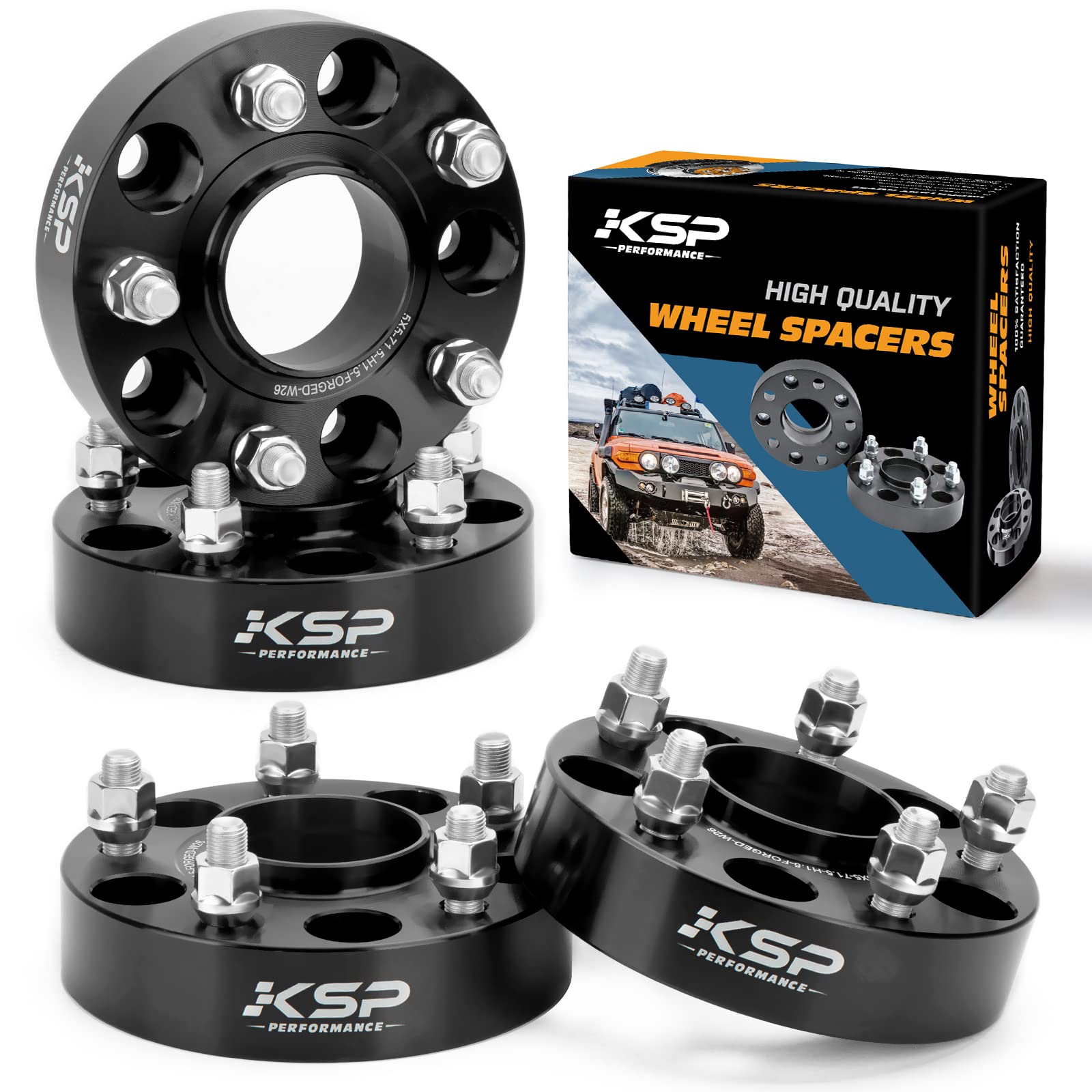 Ksp 5X5 Wheel Spacers For Grand Cherokee 1999-2010,Wrangler 2007-2018,1.5' Thick 5X127Mm Wheel Spacer With 71.5Mm Bore 1/2-20 Stud Compatible With J-E/Ep Commander Xk,38Mm Tire Spacer For Wj Wk Jk Jku