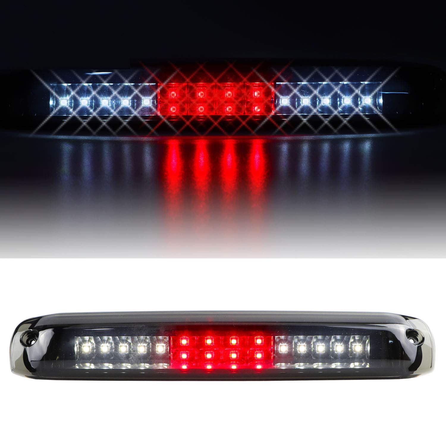 Third Brake Light Cargo Lamp Fit For Chevrolet Silverado/Gmc Sierra 1500-3500 Hd 1999-2006, For Chevrolet Silverado/Gmc Sierra 1500-3500 Hd Classic 2007 (Black Housing Smoke Lens)
