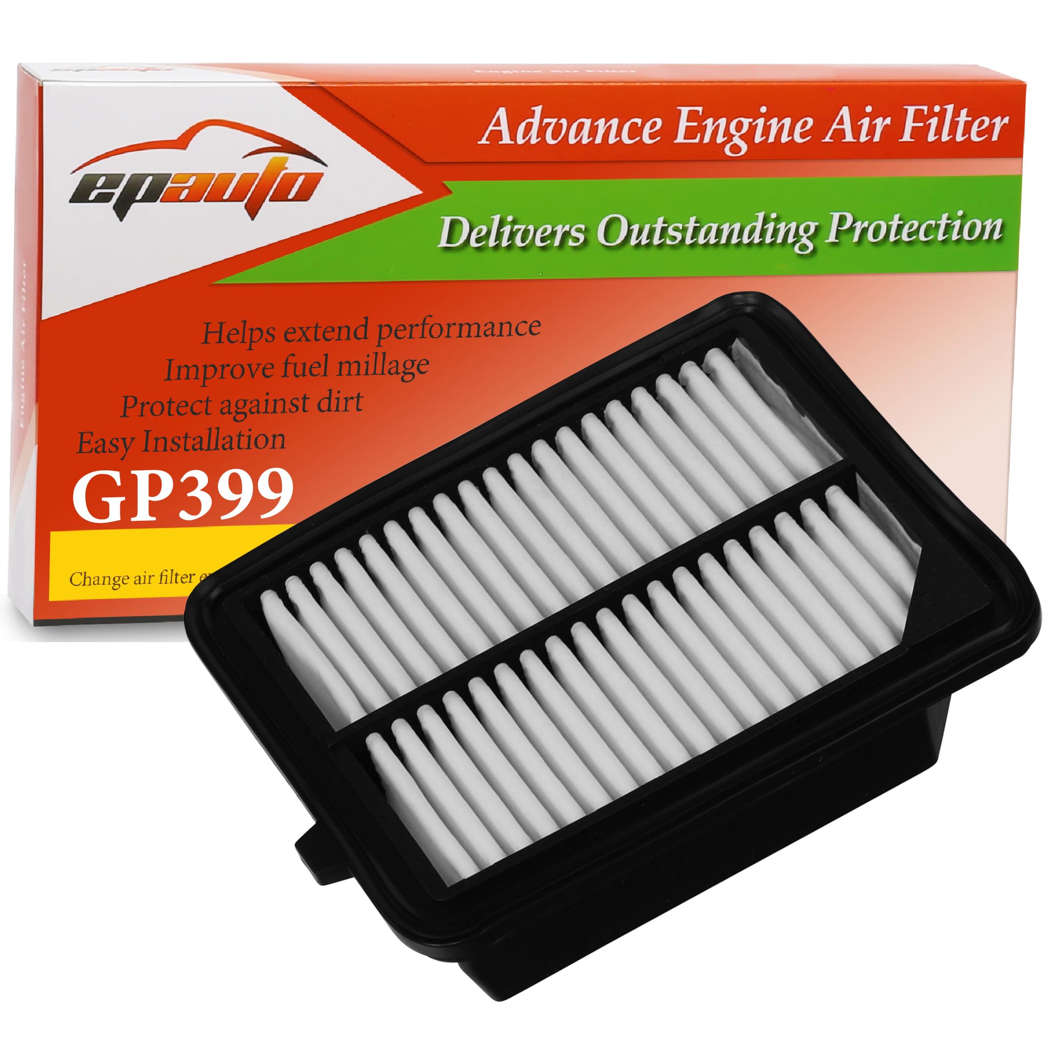 Epauto Gp399 (Ca11399) Replacement For Honda Rigid Panel Air Filter For Accord Accord Hybrid/Plug-In (2014-2022), Cr-V Hybrid (2020-2022)