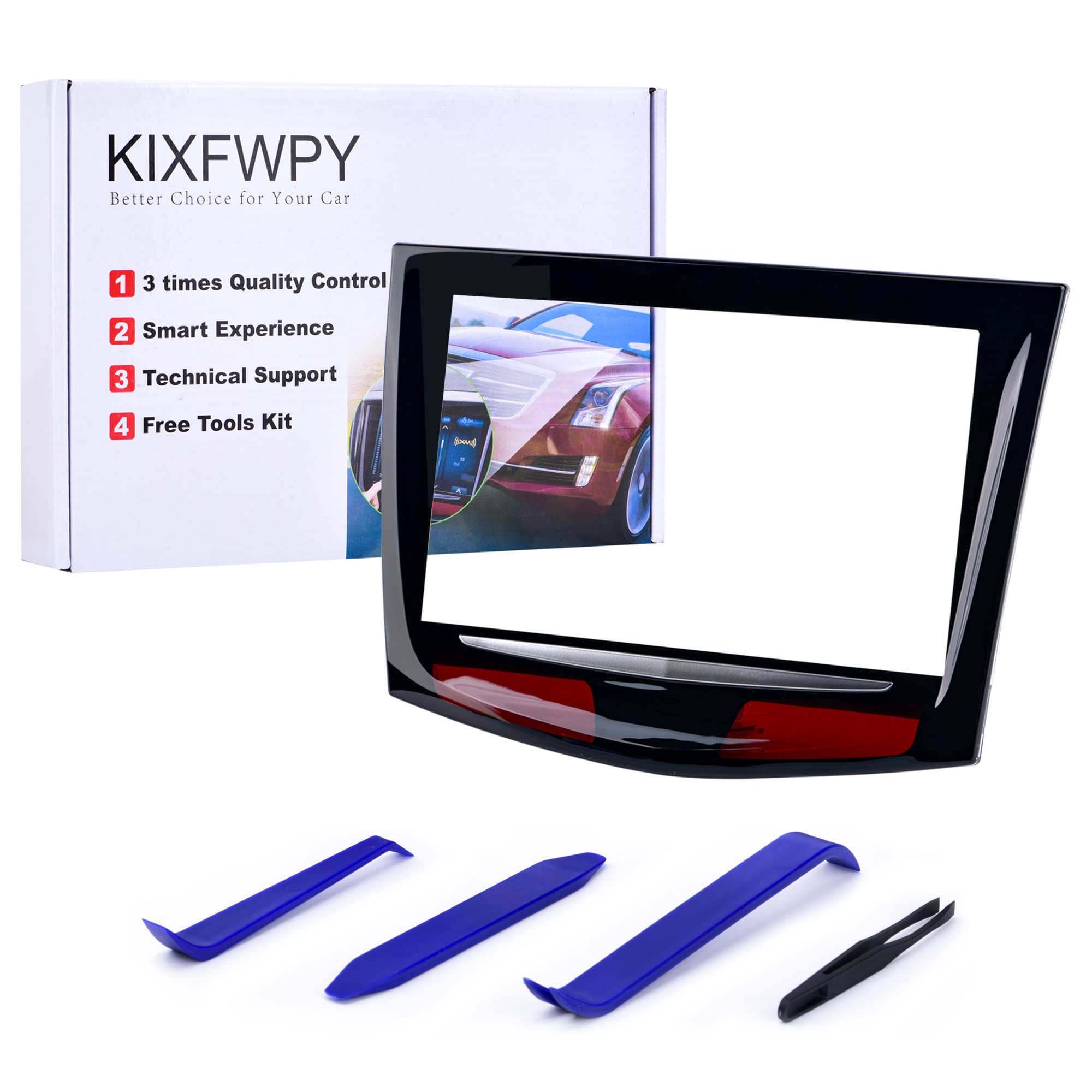 Kixfwpy Gel-Free Cue Touch Screen Display Replacement For 2013 2014 2015 2016 2017 2018-2020 Cadillac Ats Srx Xts Cts Escalade Cue Screen Replacement With Removal Tool Kit