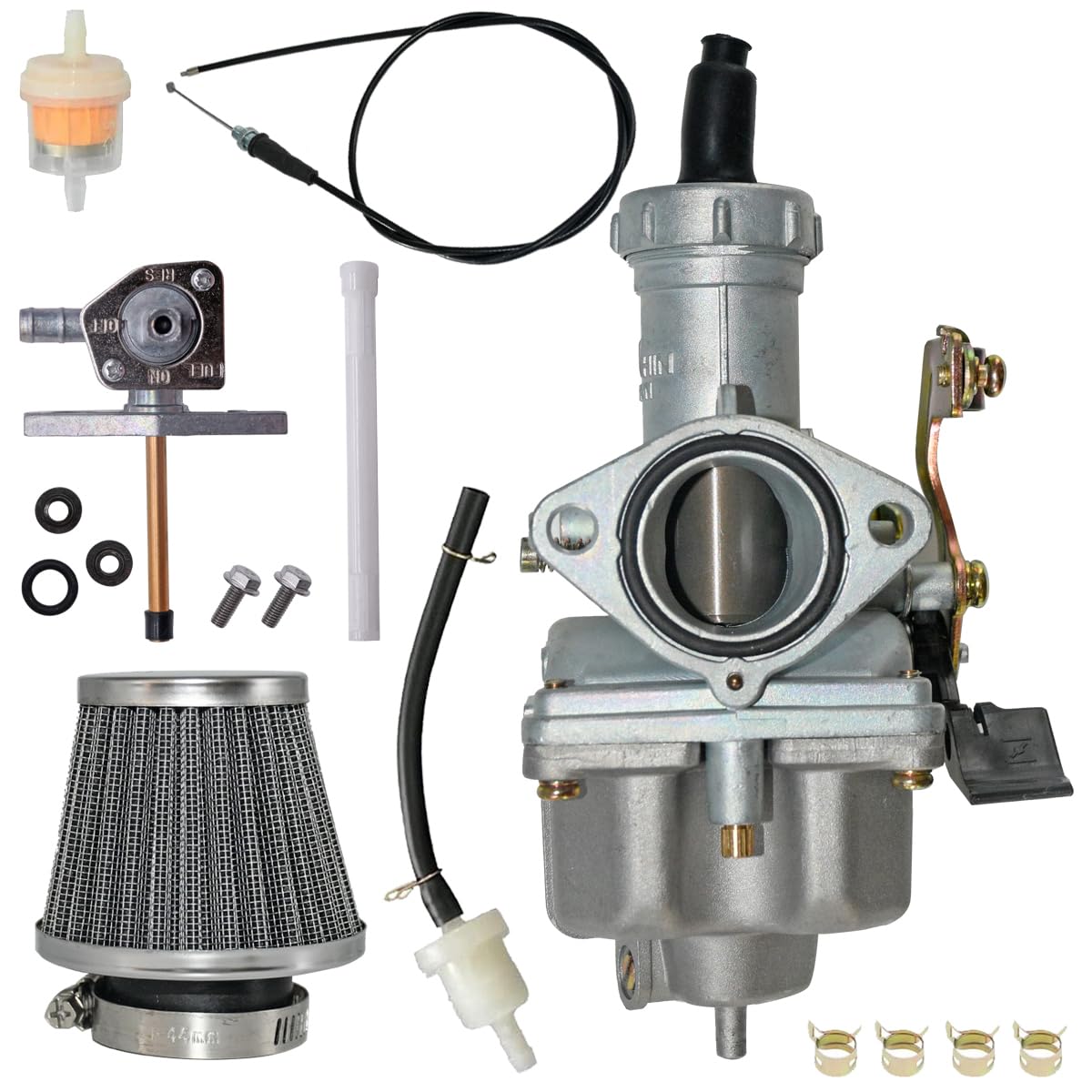 Jdllong Trx250Ex Carburetor For Honda Sportrax 250 Ex Trx250Ex 2001 2002 2003 2004 2005 Atv Carb With Throttle Cable Fuel Petcock Valve And 35Mm Air Filter