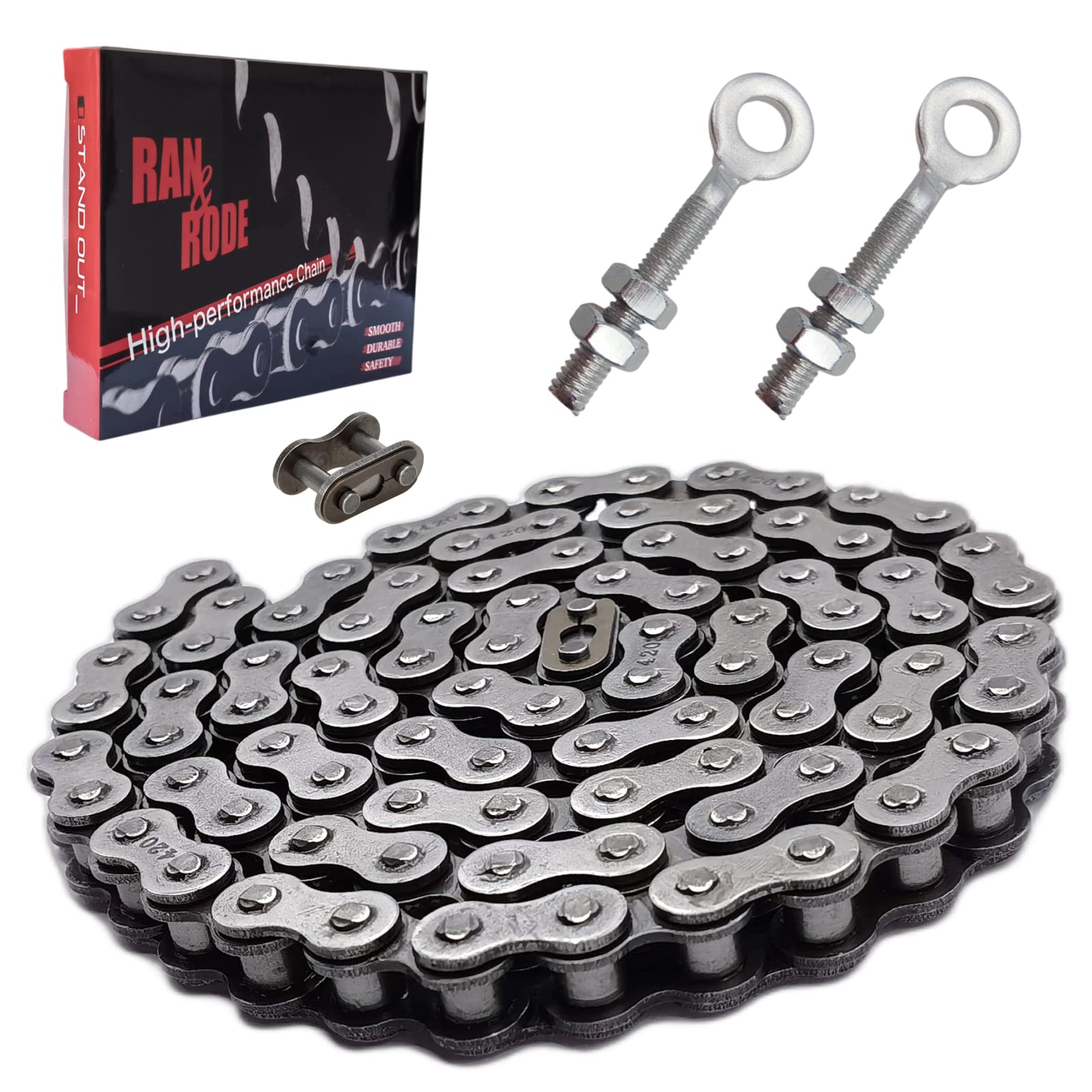 Mini Bike Rear Chain Fits Coleman Ct200U Ct200U-Ex Bt200X Mini Bike Chain Mb200 Mb165 Baja Warrior Heat Mini Baja Motorsports+Chain Adjuster (#420 Chain 90 Link)