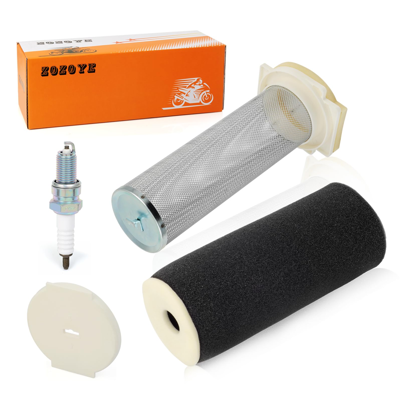 Zozoye Air Filter Kit Guide & End Cap Spark Plug For Yamaha Warrior 350 Raptor 350 Wolverine 350 Yfm 350 Grizzly 600 660 1987-2013