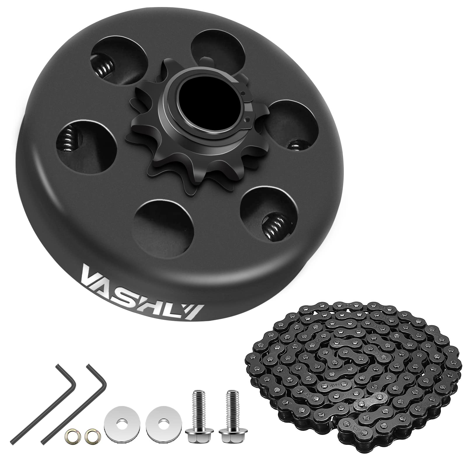 Vashly Go Kart Clutch 3/4' Bore 10T With #40 41 420 Chain For Go Kart Minibike And Fun Kart Engine