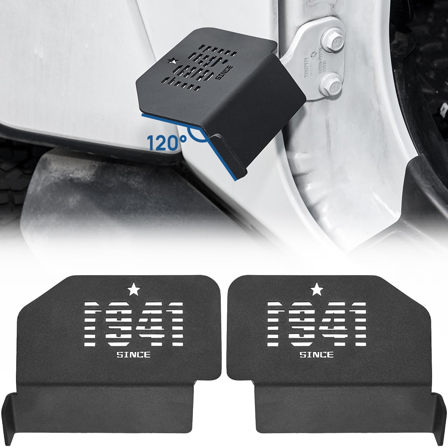 Joytutus Upgraded 120° Wrangler Foot Pegs Compatible With Wrangler Jk Jl Gladiator Jt 2007 To 2024,Exterior Door Hinge Foot Rest Pedals (1941 Pattern)