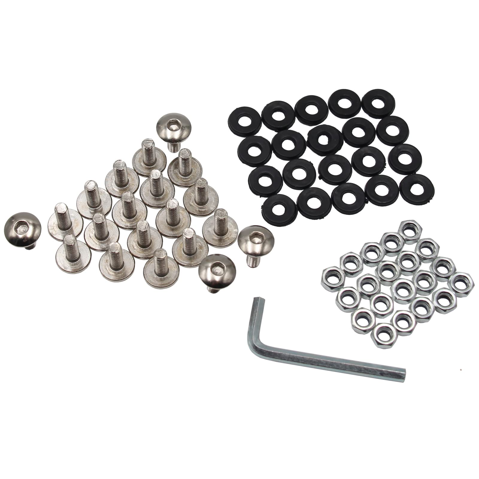 Atv Quad Plastic Body Fender Set Of 20 - Bolt, Washer, Nut 6Mm M6X16 50Cc 70Cc 90Cc 110Cc 125Cc 150Cc 200Cc 250Cc