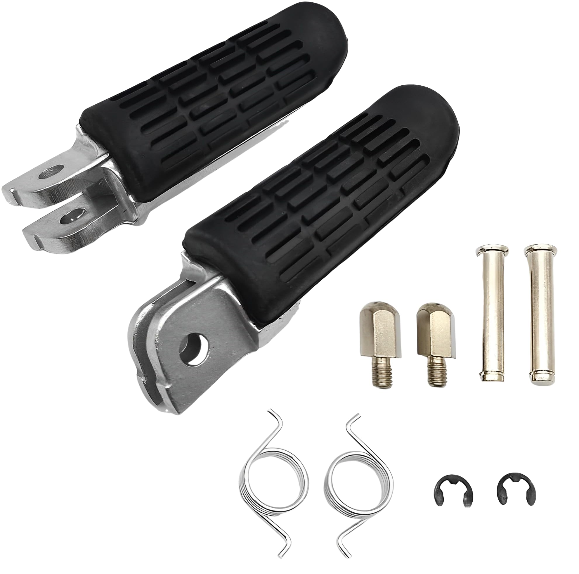 Vpzmt Motorcycle Front Foot Pegs Footrests Fits For Honda Cb400 Sf Cb600 Hornet Cbr600 Cbr750F 1000F Cb750 1300Sf F2 F3 Vtr1000F Vfr800 (Black+Sliver)