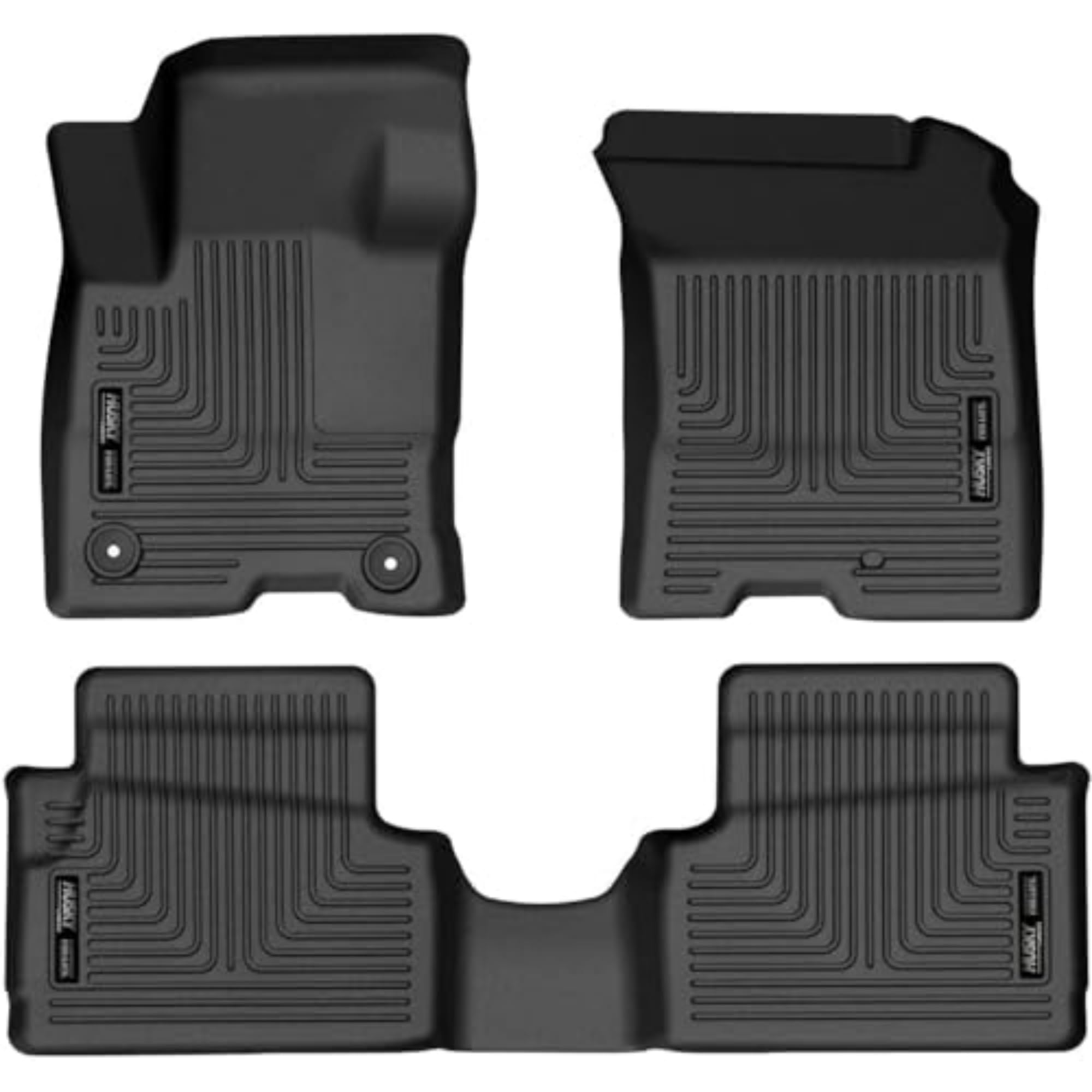 Husky Liners Weatherbeater Floor Mats | Fits 2022-2025 Ford Maverick, Full Hybrid Ev-Gas | Front & 2Nd Row, 3-Pc Black - 95401
