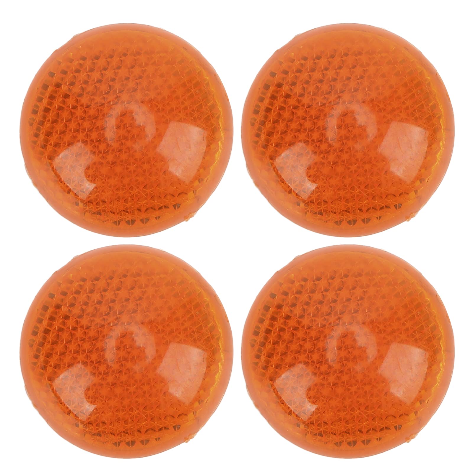 Orange Round Reflector,Kimiss 4Pcs/Set 1.65In Reflective Sticker High Visibility Warning Universal For Motorcycle Car Truck Driveway Property Markers Boats Motorcycles Hardhats & Snowmobiles