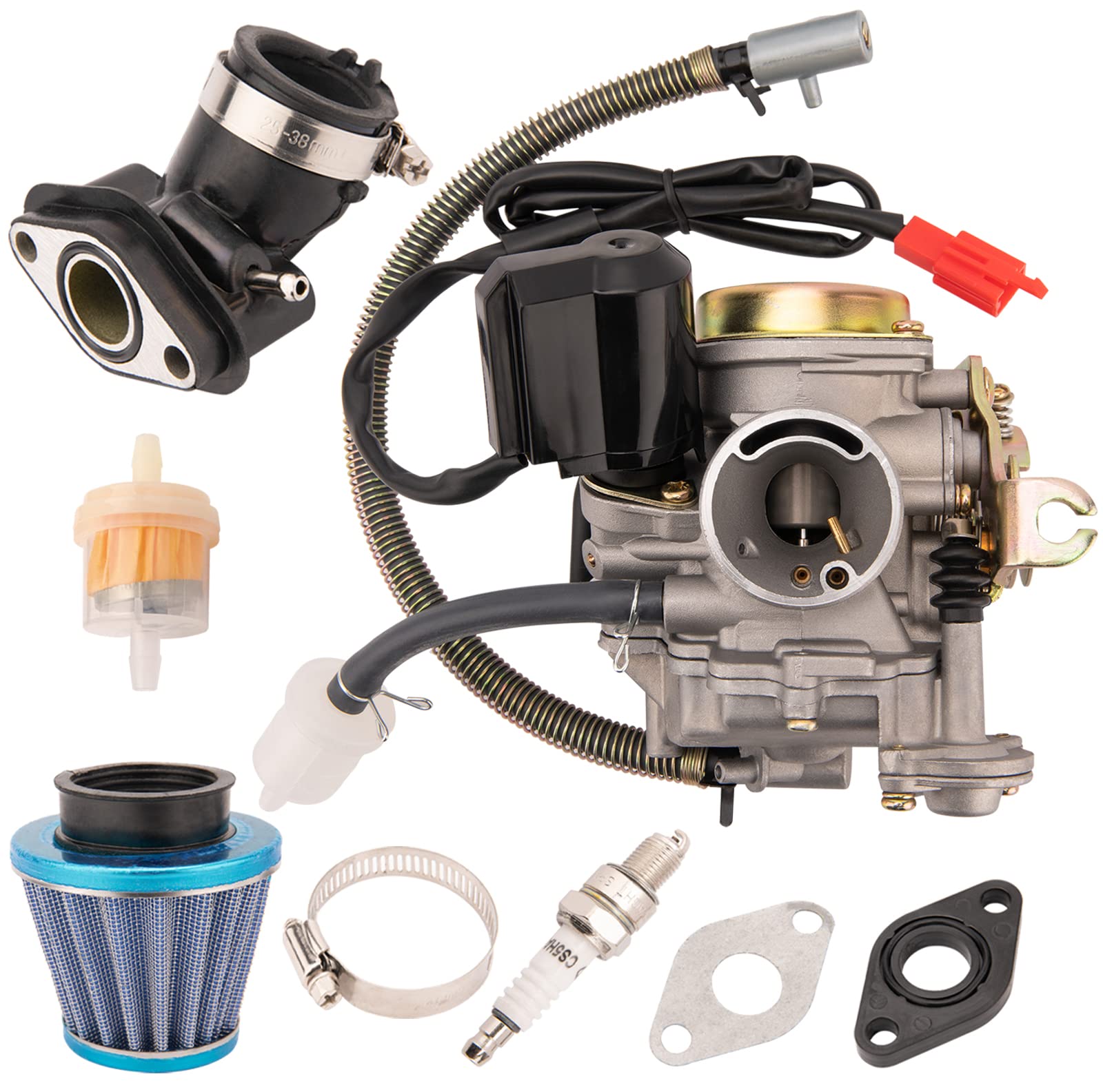 LOYPP 50CC Carburetor for GY6 4 Stroke Scooter Moped PD18J Engine - High Performance, Fits 49cc/50cc Models