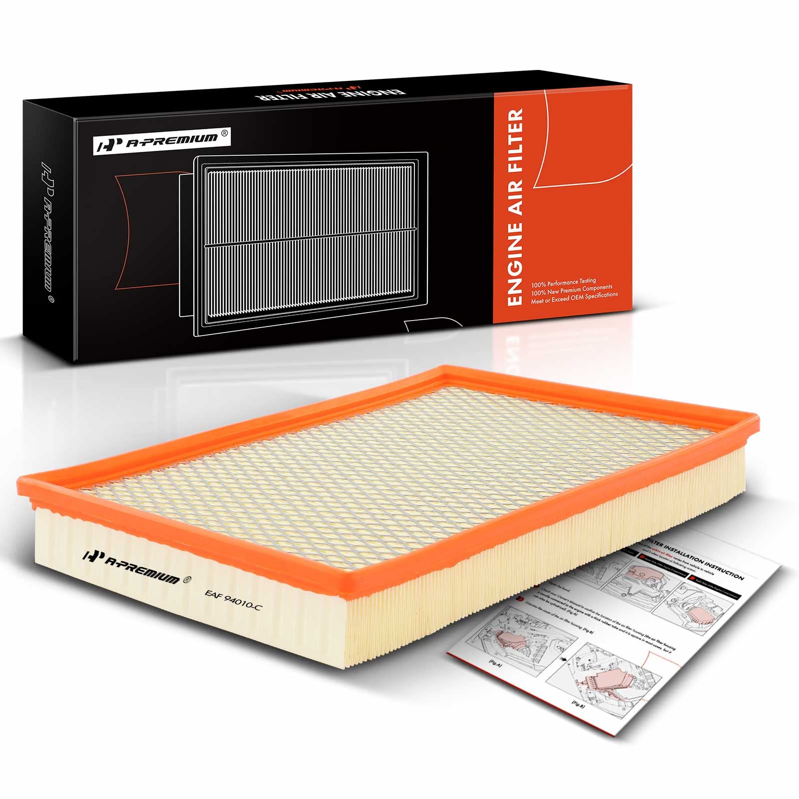 A-Premium Engine Air Filter Compatible With Dodge Ram 1500 2002-2010, Ram 2500 2003-2010, Ram 3500 2002-2009 & Ram 1500 (Classic), 2500, 3500 2011-2018, Flexible Panel Air Filter