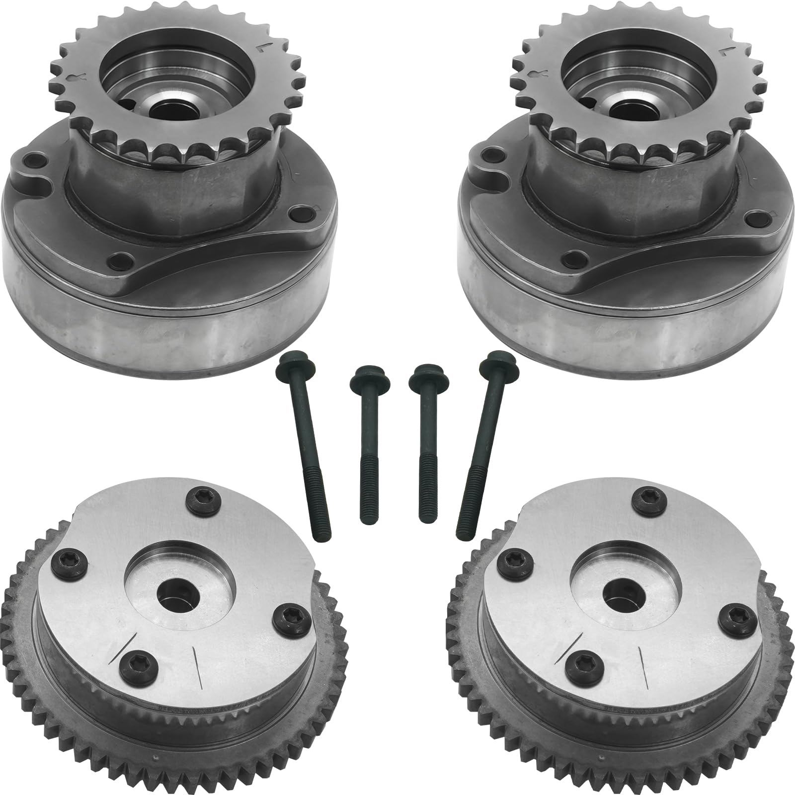 4Pcs Intake & Exhaust Vvt Cam Phaser Timing Camshaft Sprocket Fit For Expedition Mustang Explorer Taurus, Lincoln Navigator F150 3.5L Ecoboost Engine Timing Camshaft Gear Oe# At4Z-6C525-B At4Z-6256-B