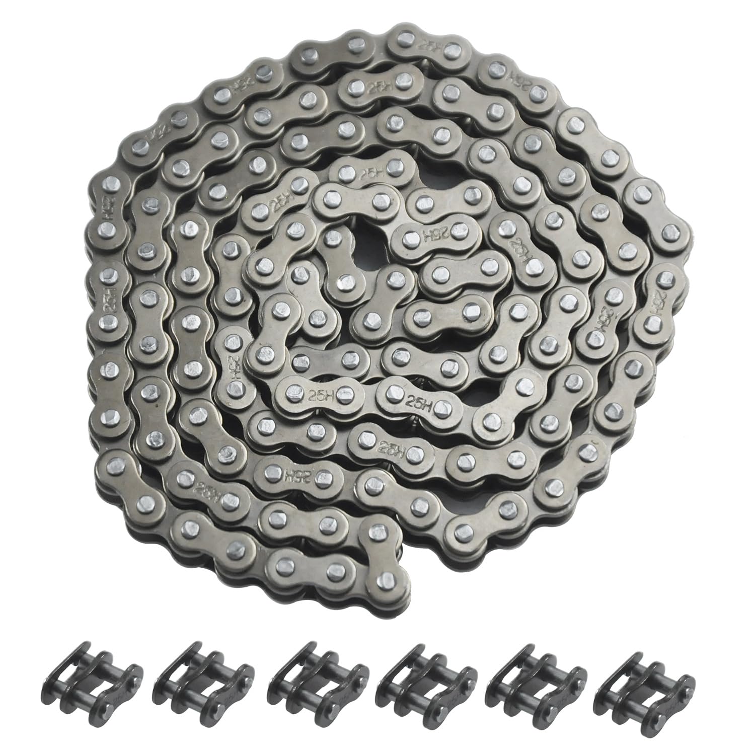 Holato 25 Drive Chain 132 Link + Master Link For Razor Mx500 Mx650 Sx350 Sx500 Sx650 Rocket Bike Electric Off-Road Motocross #25 Roller Chain 132L For Mini Moto 50Cc Xrf50 Dirt Bike Heavy Duty Parts