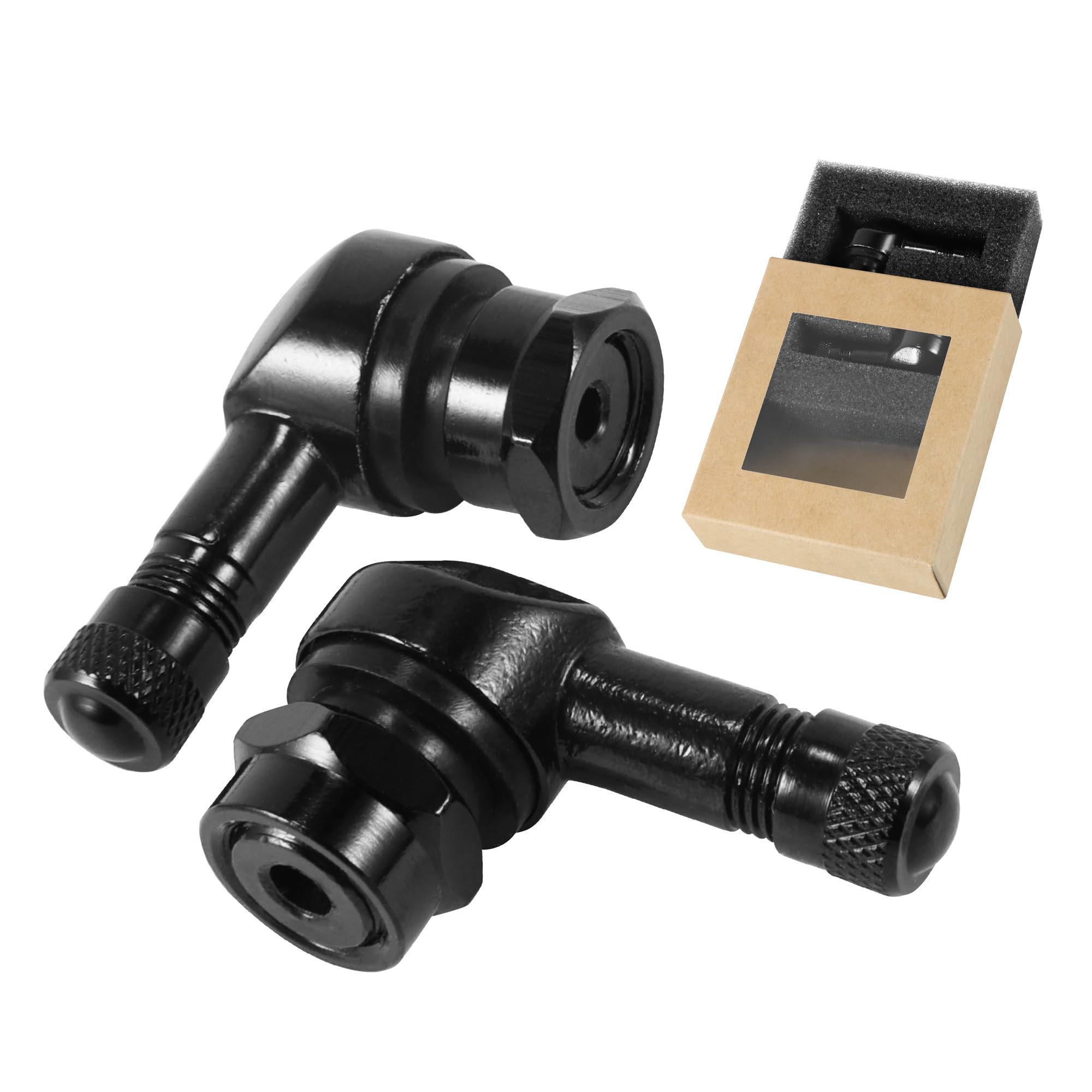 Vofono Black 90 Degree Cnc Motorcycle Tire Valve Stems Install Diameter 10-11.3Mm For Harley Davidson, Bmw, Honda, Kawasaki, Suzuki, Yamaha And Triumph Bike