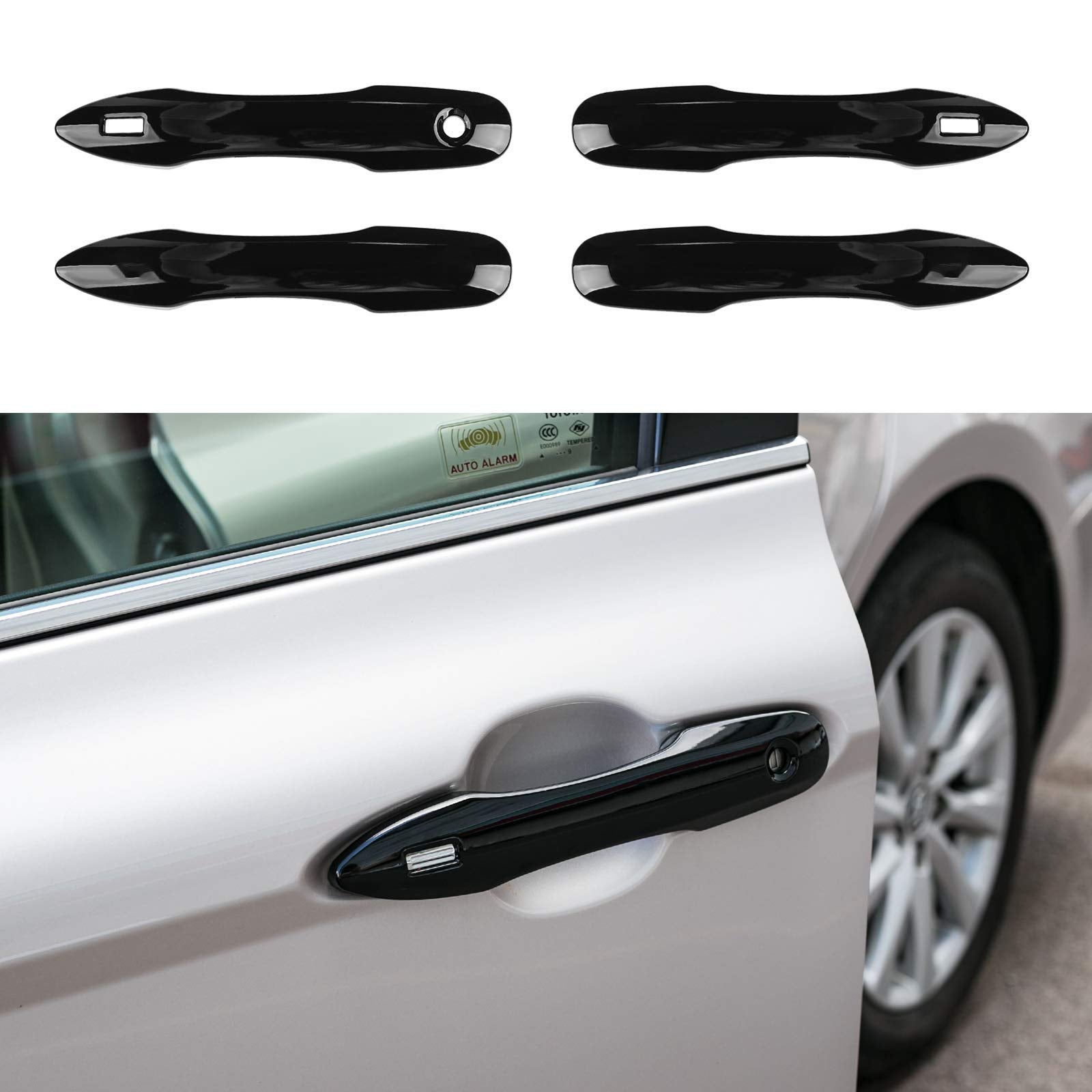 Cke Compatible With Toyota Camry 2025-2018 For Corolla Corolla Cross Avalon Venza Prius Accessories Car Exterior Door Handle Cover Trims With 2 Smart Entry Holes -Glossy Black