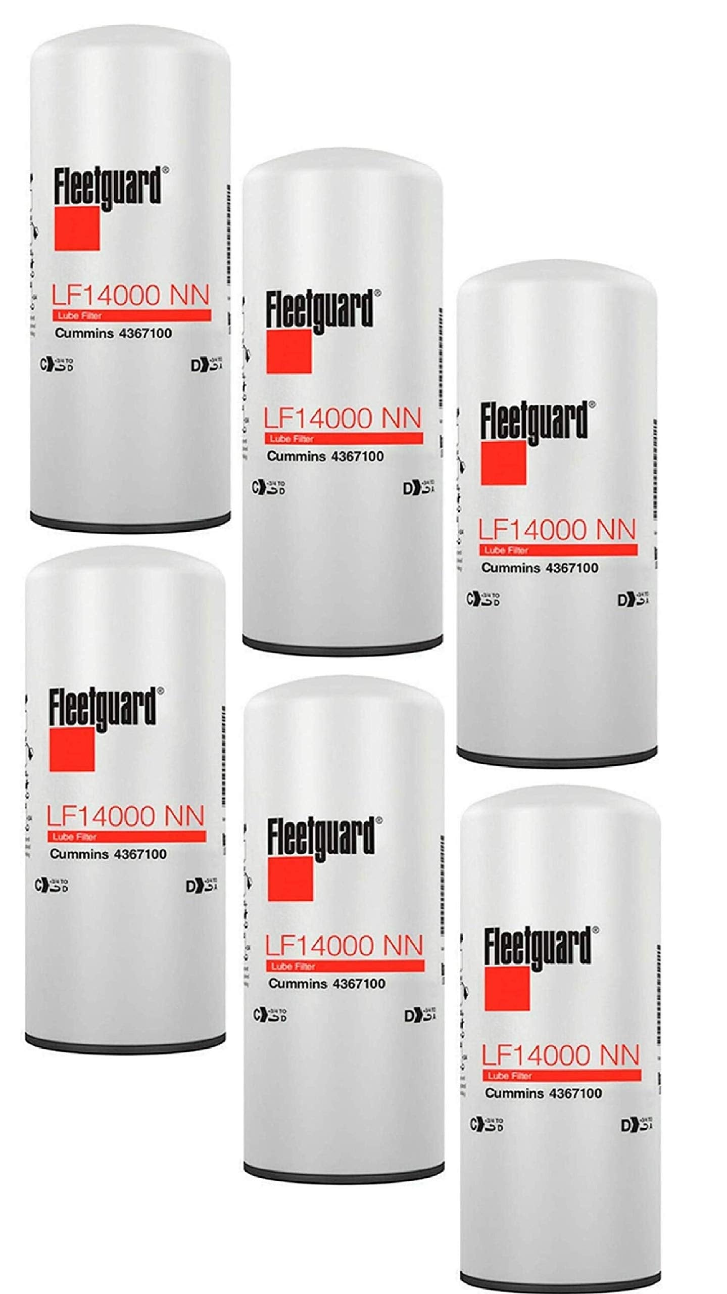 Cummins Filtration Lf14000Nn Fleetguard, Lube Filter (Pack Of 6)