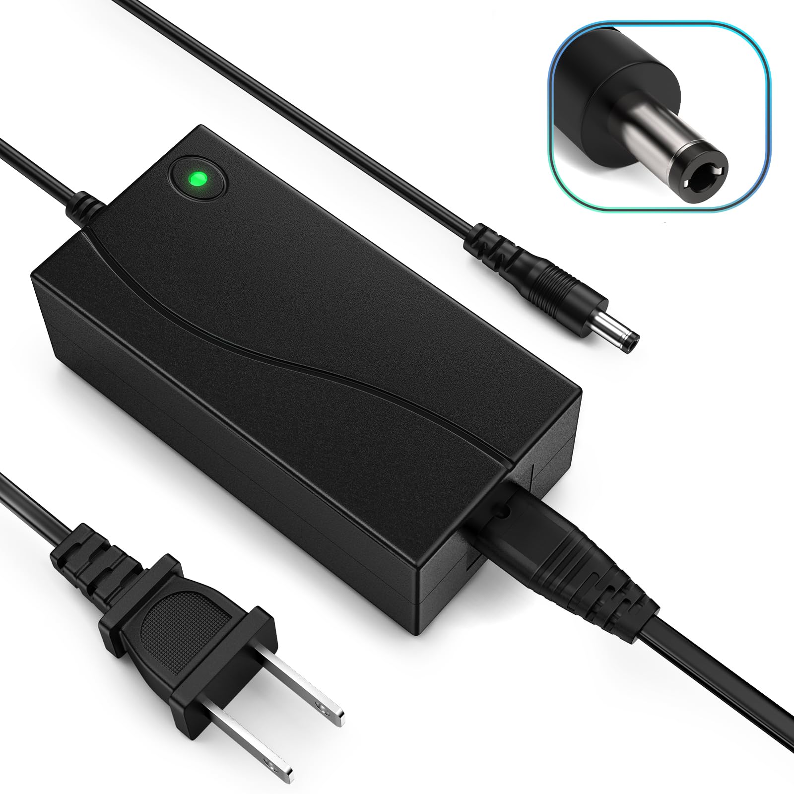 Falamiao 42V 2A Charger for Gotrax Electric Scooters - Universal 5.5mm Tip, Compatible with 36V Li-ion Battery Models G2, G3, G