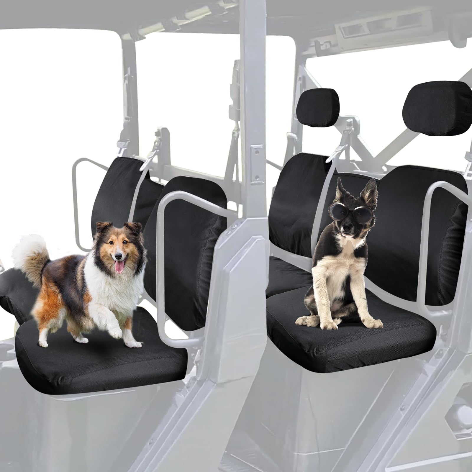 Starknightmt Ranger Seat Covers With Headrest Covers, Ranger 1000 Seat Cover Compatible With Polaris Ranger Crew Xp 1000 2017-2021, Ranger Crew 1000 Premium 2020 2021 2022 2023 Black