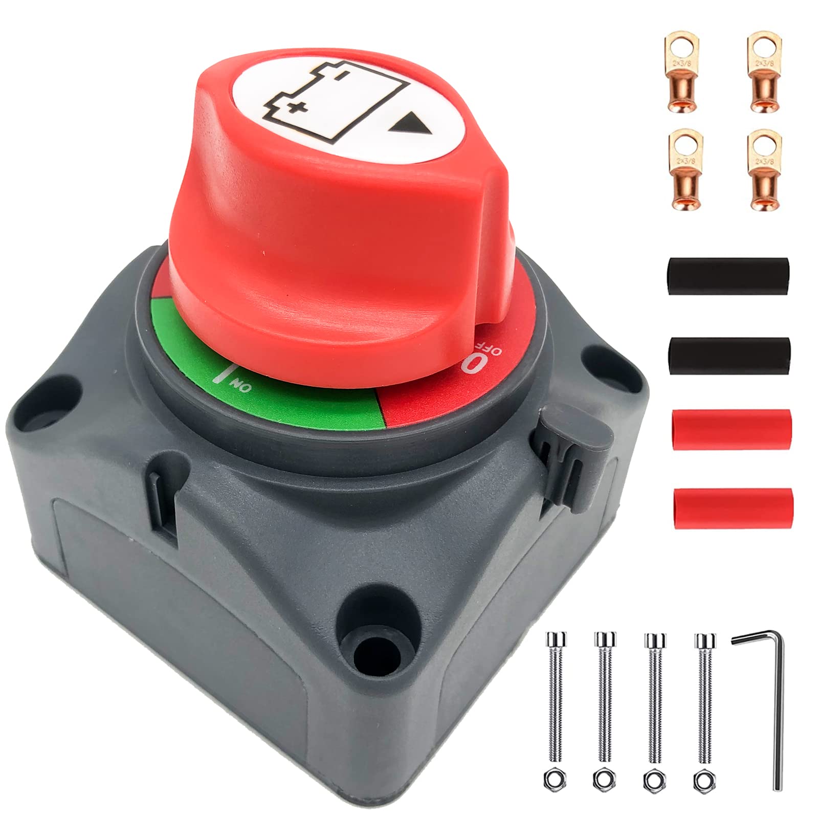 Awblin Battery Disconnect Switch 12V 24V 48V Master Isolator Cut Off Switch For Marine Boat Car Truck Camper Rv Trailer Vehicles Engine Application (On/Off)