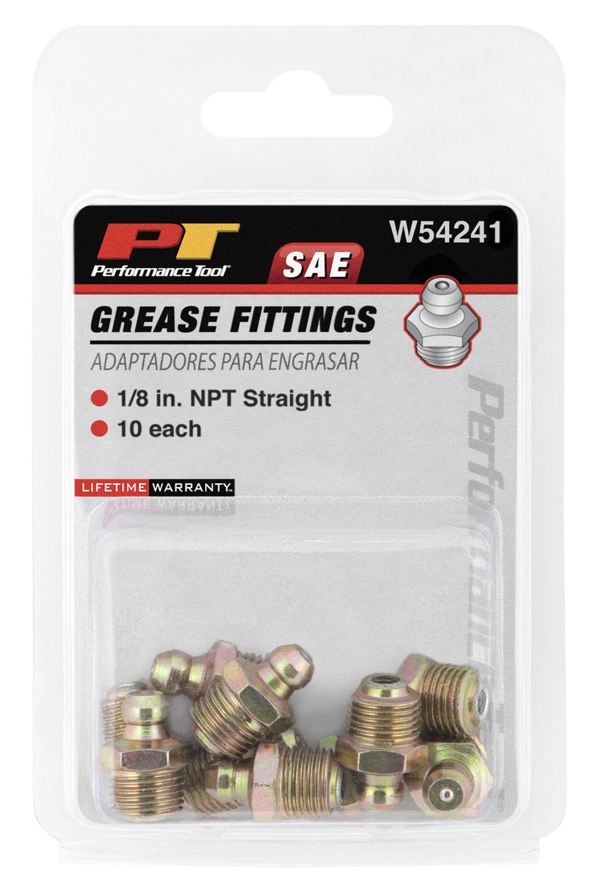 Performance Tool W54241 1/8-Inch Npt Grease Fitting, (Pack Of 10)