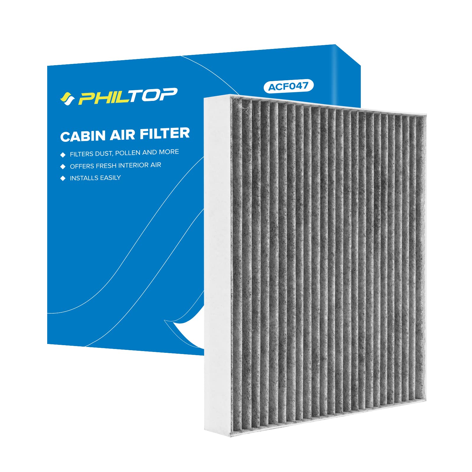 Philtop Acf047 (Cf12160) Premium Cabin Air Filter, Replacement For Kona (2018-2021), Tucson (2016-2021), Venue (2020-2021), Seltos (2021), Soul (2020-2021), Sportage (2017-2022)