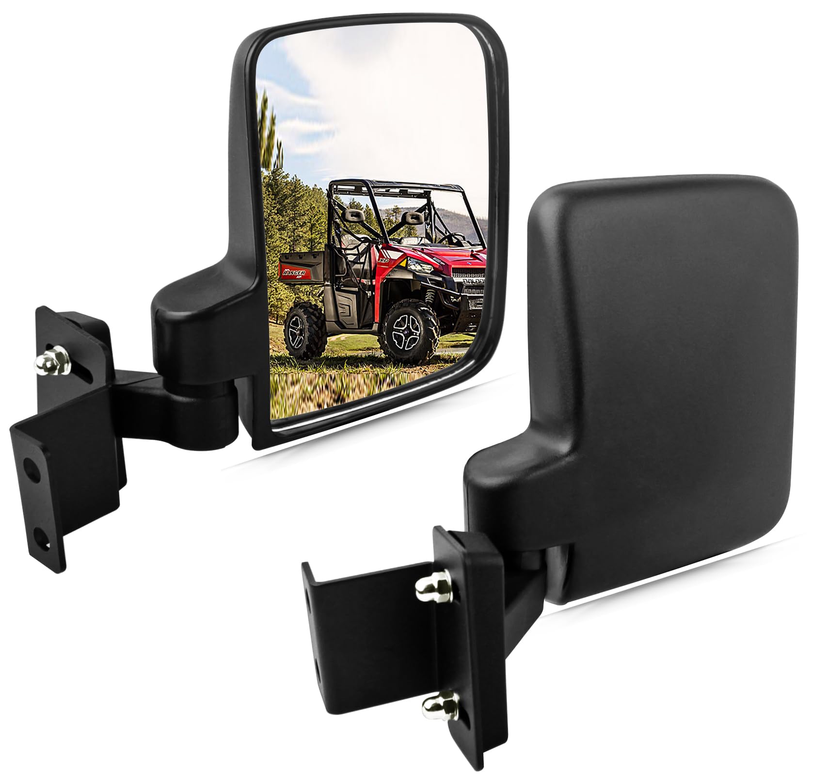 Ranger Side View Mirror Compatible With 2013-2023 Polaris Ranger 500 570 900 Fits Pro-Fit Cab Lock N Ride Factory Cage Frame Ranger Side Mirrors By Unigt (Not For Round Roll Bars)