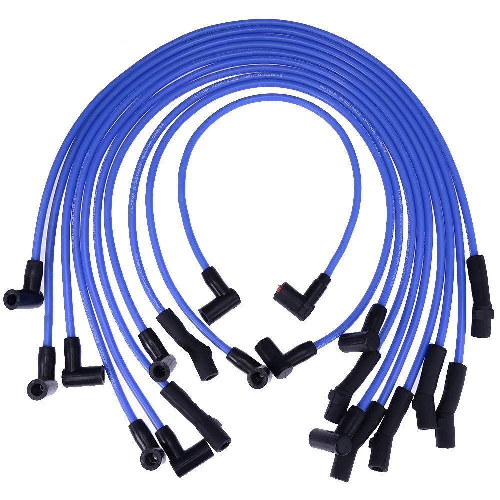 New Racing 9Mm Blue Spark Plug Wire Set Ignition Wire Set Replacement For Ford F-150 F150 Mustang 5.0L 5.8L, Sbf 302