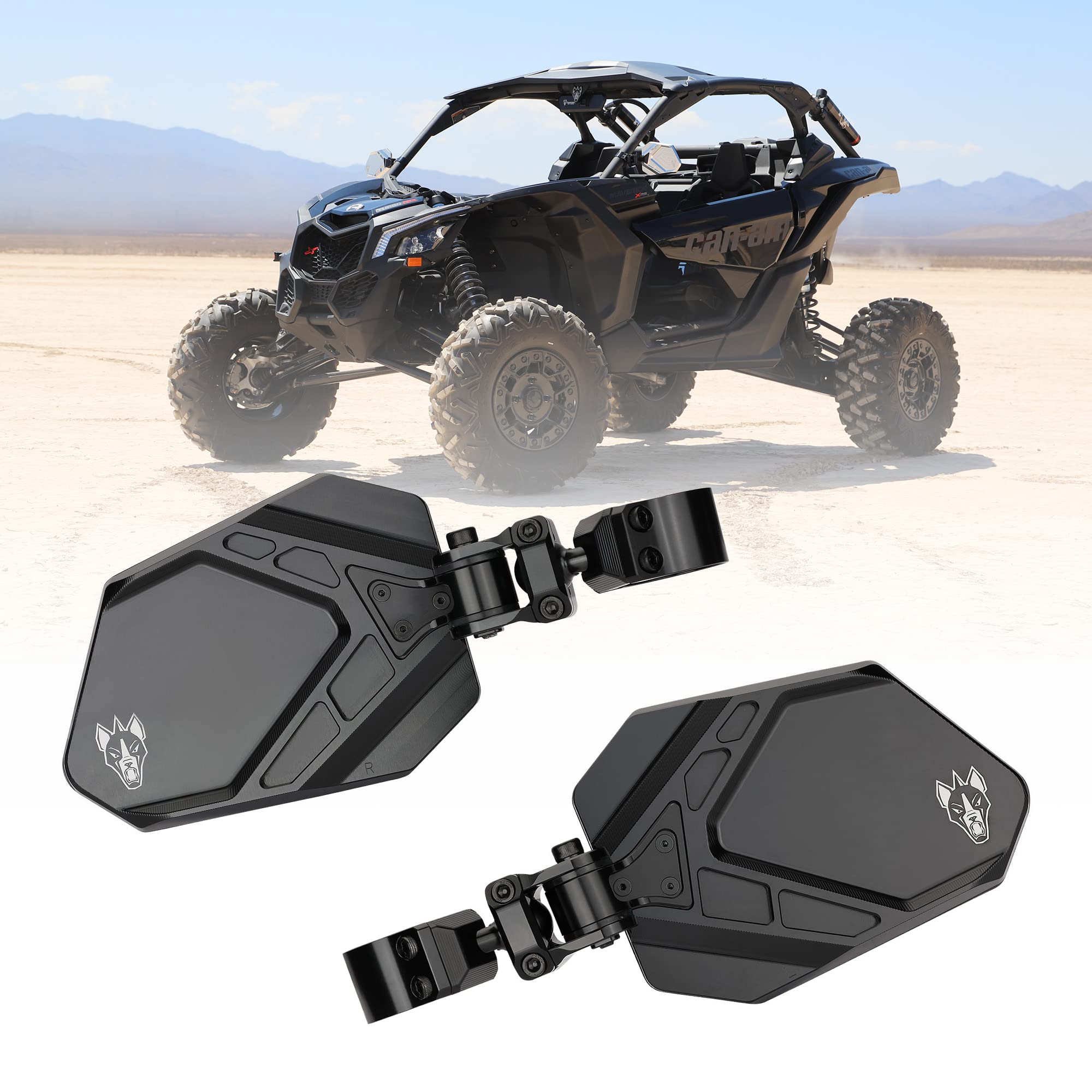 Cuero Pro Black 1.75' - Side Mirrors For Utv Set - Utv Mirror Set Includes 2 Mirrors - Compatible With Bar Size Of 1.75' - Rzr Rear View Mirror Built To Go Off-Road