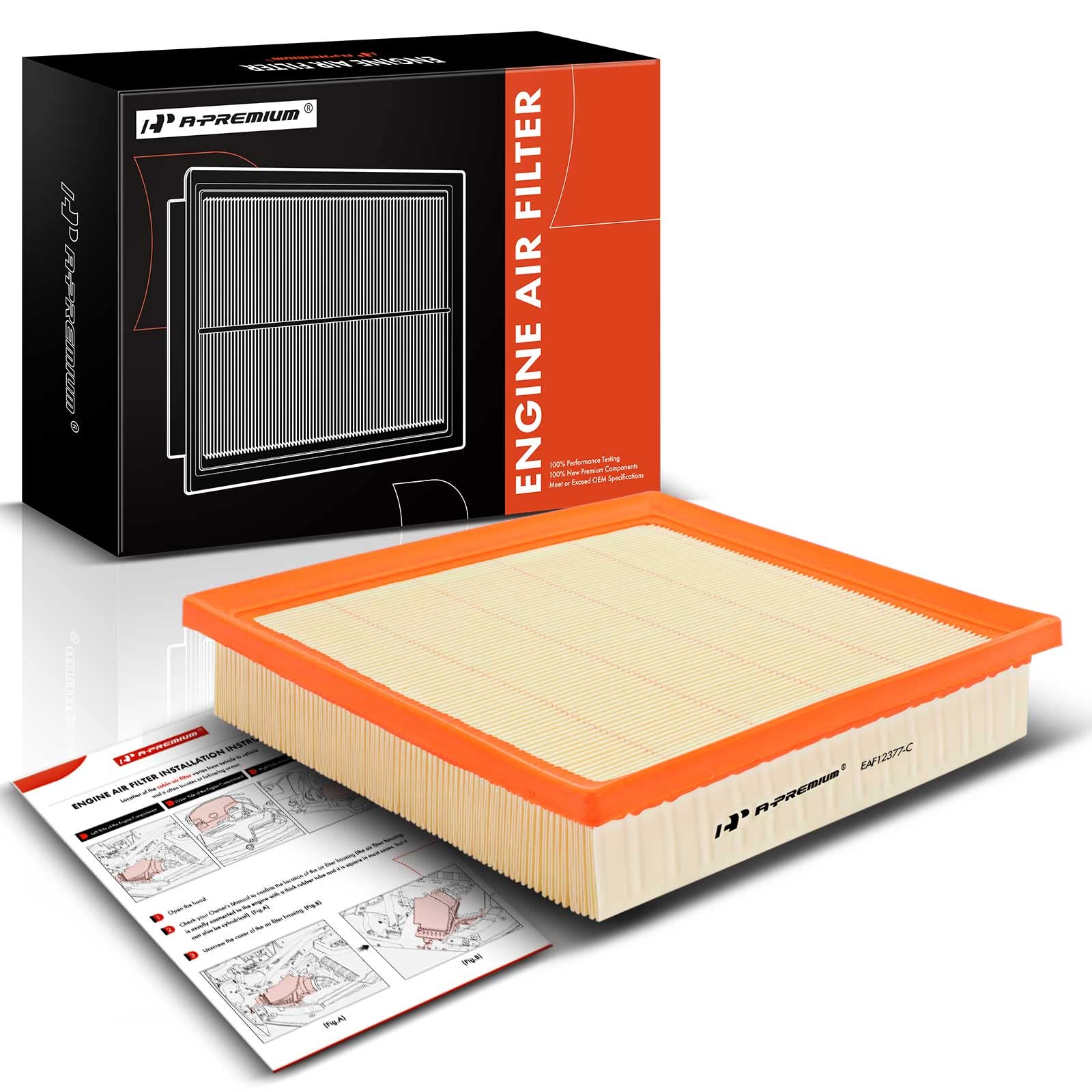 A-Premium Engine Air Filter Compatible With Lexus Es350 & Toyota Avalon, Camry, Highlander, Rav4, 2018-2022, Flexible Panel, Replace# 17801-F0060