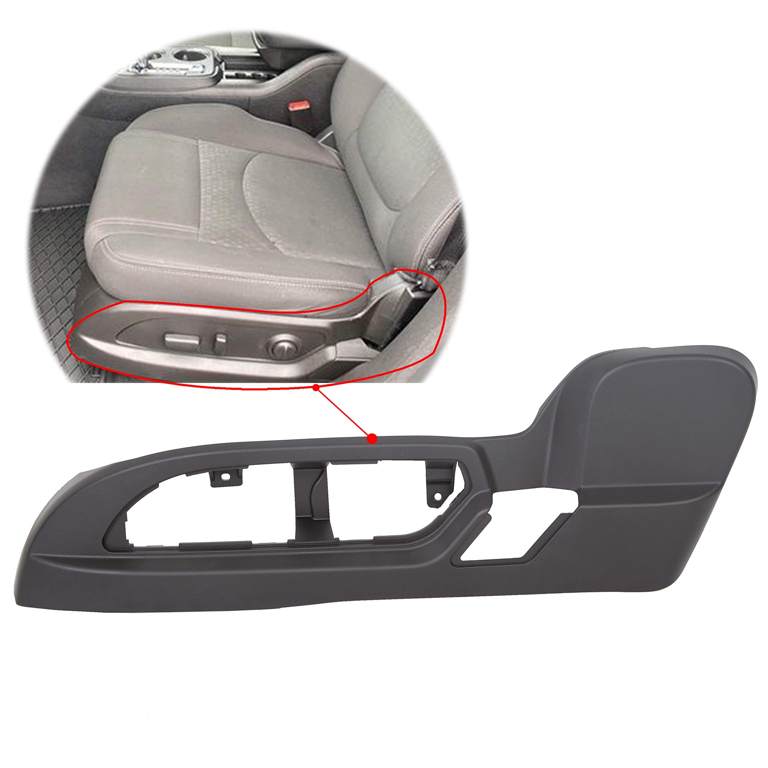 Ecotric Driver Seat Trim Panel Compatible With 2009-2017 Buick Enclave/Chevrolet Traverse/Gmc Acadia Driver Seat Track Cover Replace For 25941769