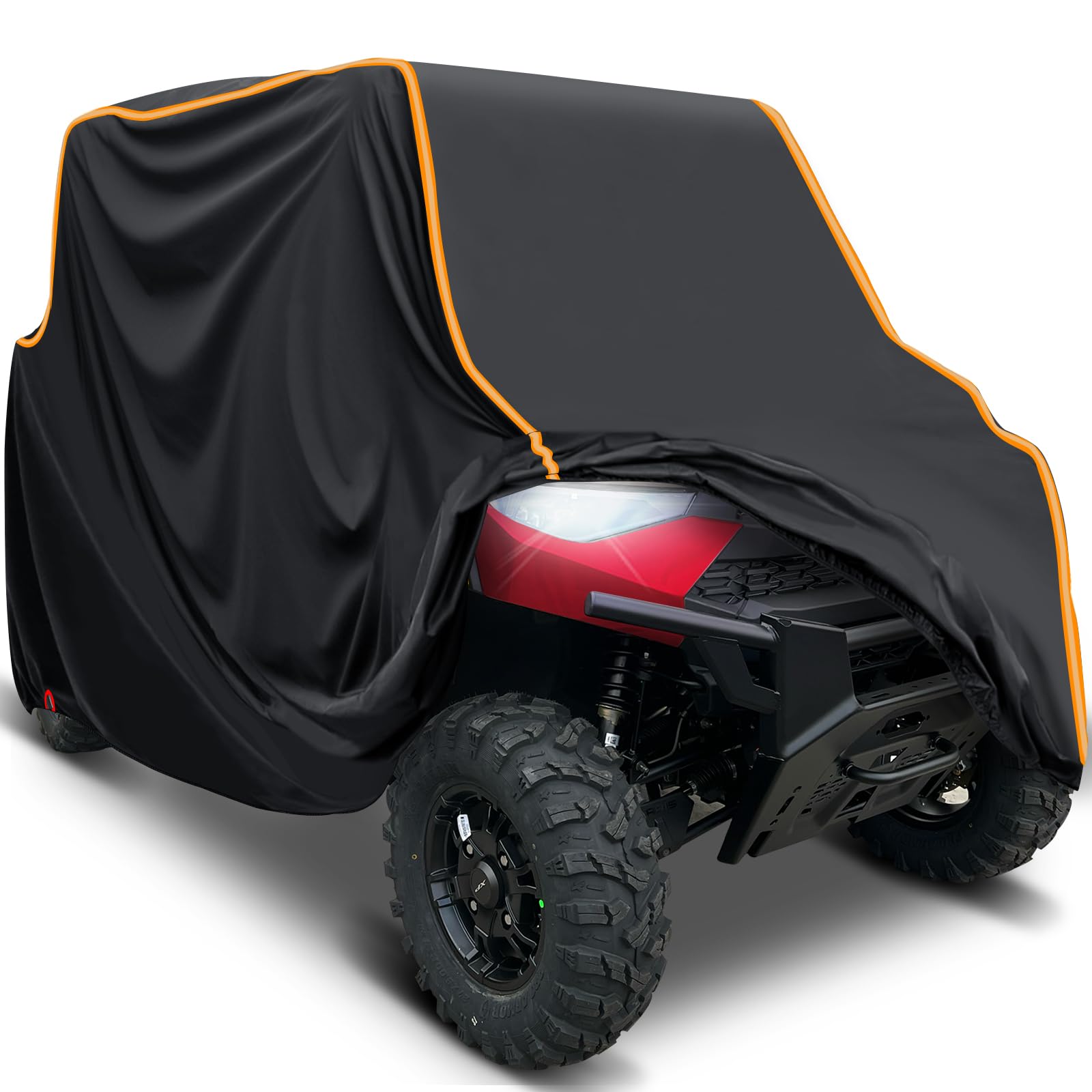 Utv Cover 4 Seater, Starknightmt Waterproof Cover Compatible With Polaris Ranger Crew 1000 900 570 800 General Rzr Talon Teryx 4-Door With Reflective Strips Heavy-Duty 420D Utv Full Weather Cover