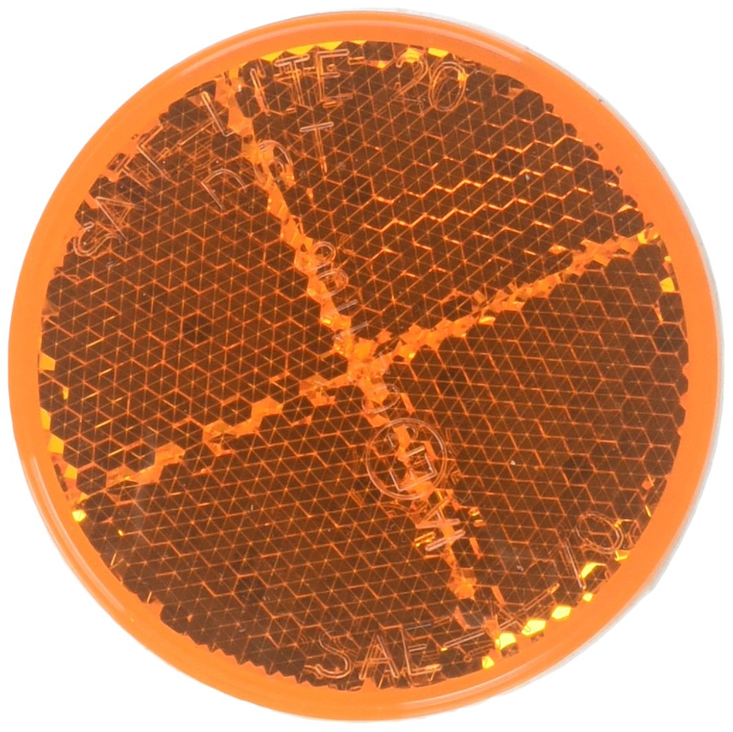Truck-Lite 45A Amber 2-3/16' Round Stick-On Reflector (Adhesive Backing, Mounts On Any Clean Surface)