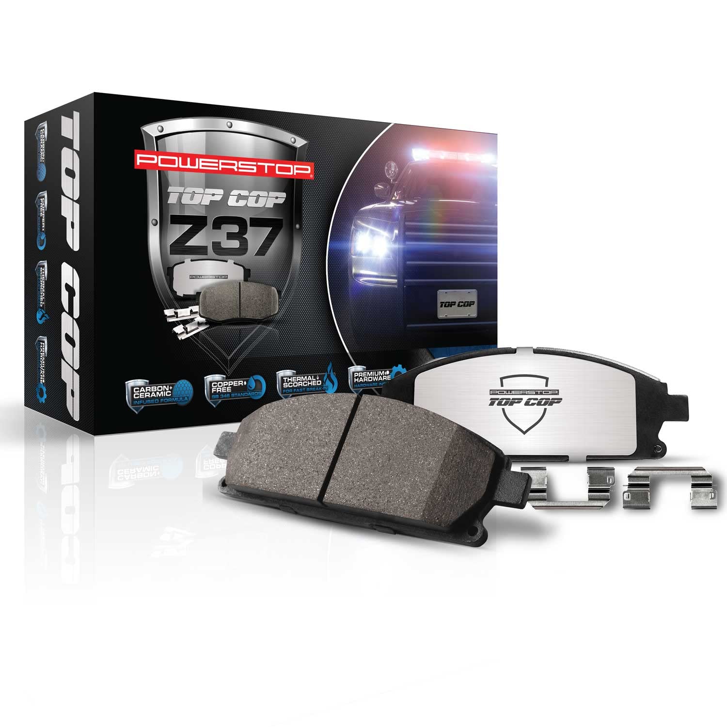 Powerstop Rear Z37-1498 Carbon-Fiber Ceramic Brake Pads Z37 Top Cop