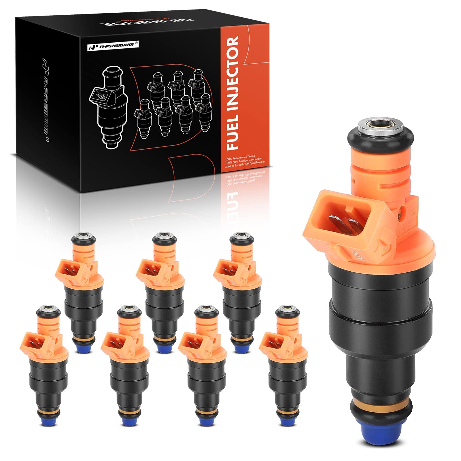 A-Premium Set Of 8 Fuel Injector - Compatible With Ford, Lincoln, Mercury Vehicles - 4.6L 5.0L 5.4L 5.8L - E150, E250, E350, F150, F250, F350, Mustang - Replace Part 0280150943, 0280150939, 0280150909
