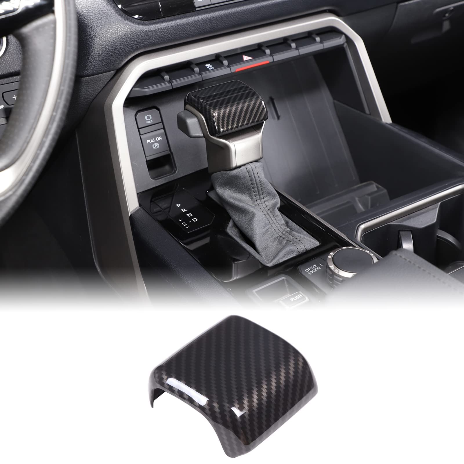 Car Shifter Gear Hand Brake Trim Cover Compatible With Toyota Tundra/Sequoia 2022-2025 Tacoma 2024+ Center Console Gear Shift Head Protection Cover Automatic Gear Shift Knob Cover Interior Accessories