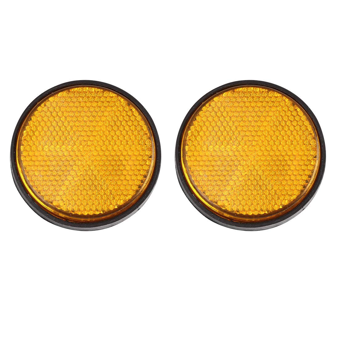 Uxcell 2Pcs 6Mm Yellow Plastic Screw Mount Reflective Warning Motorcycle Reflector