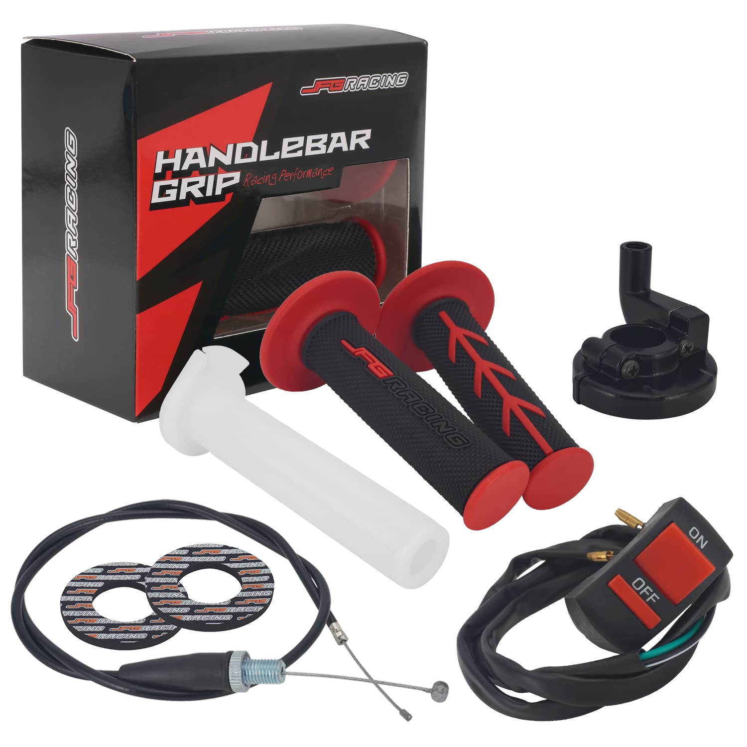 Jfg Racing Motorcycle Twist Throttle 7/8' 22Mm Accelerator Throttle Assembly With Handle Grips Kill Switch Universal For Crf50 Klx Ssr Ttr 110 125 150 200 250Cc Dirt Pit Bike Atv Mini Bike Black