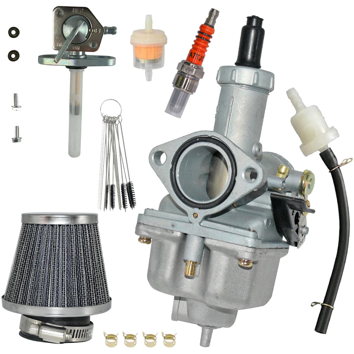 Jdllong 26Mm Carburetor For Honda Dirt Bike Xr100 1981-1984, Xr100R 1985-2004, Crf100F 2004-2013 Atv Carb With Air Filter & Fuel Valve Petcock