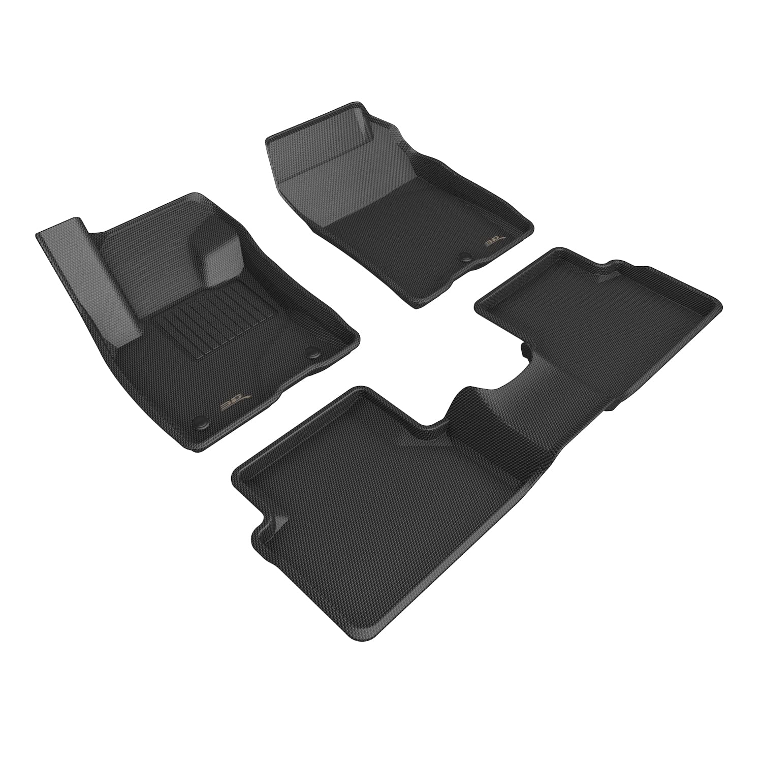 3D Maxpider Custom Fit Kagu Floor Mat (Black) Compatible With Ford Maverick Gasoline 2022-2024 - Full Set