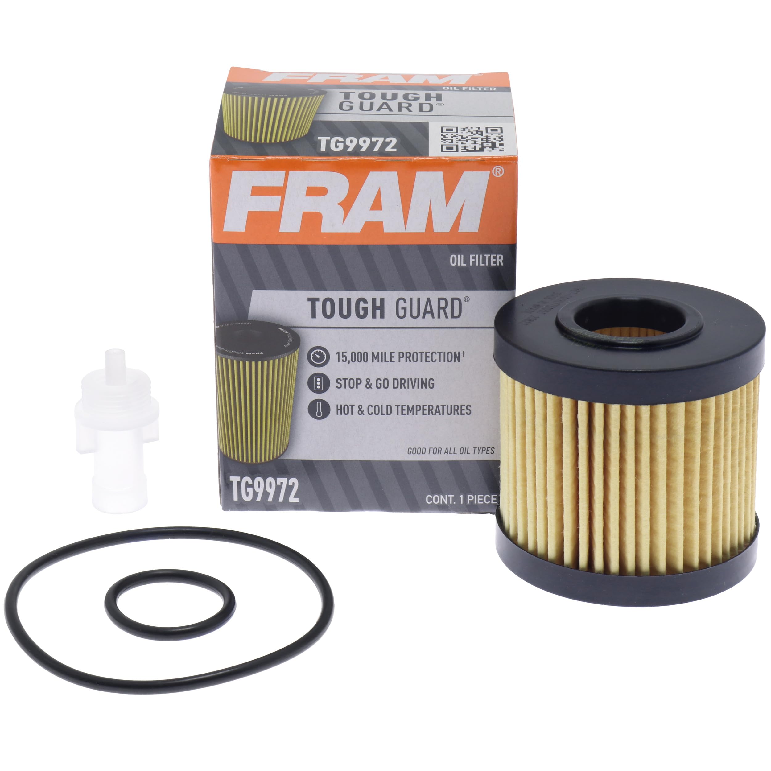 Fram Tough Guard Replacement Oil Filter Tg9972, Designed For Interval Full-Flow Changes Lasting Up To 15K Miles