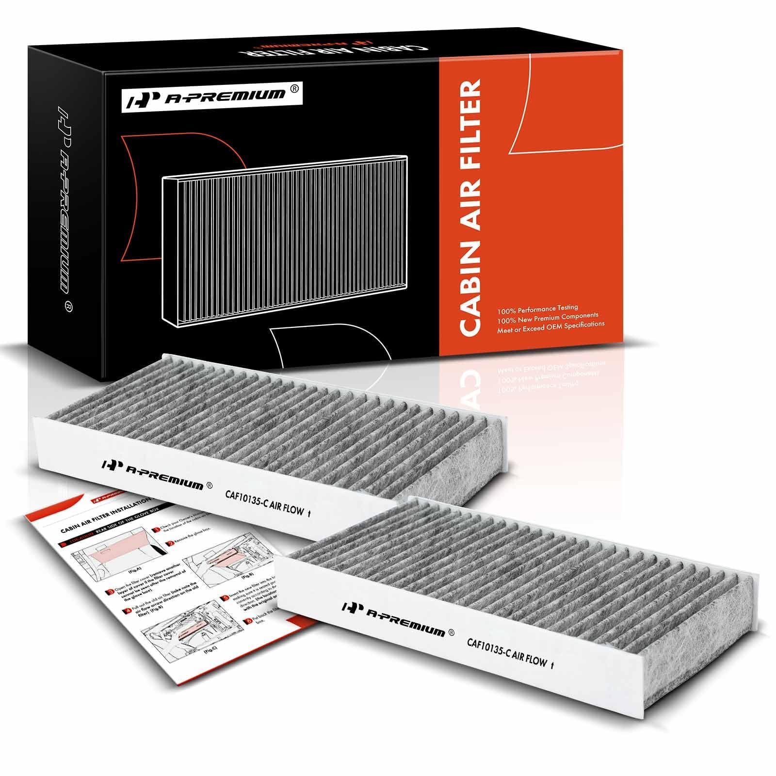 A-Premium 2-Pc Cabin Air Filter W/Activated Carbon Compatible With Honda & Acura Model - Civic (01-05), Cr-V (02-06), Element (03-11), Csx (06), El (97-00 02-05), Rsx (02-06)